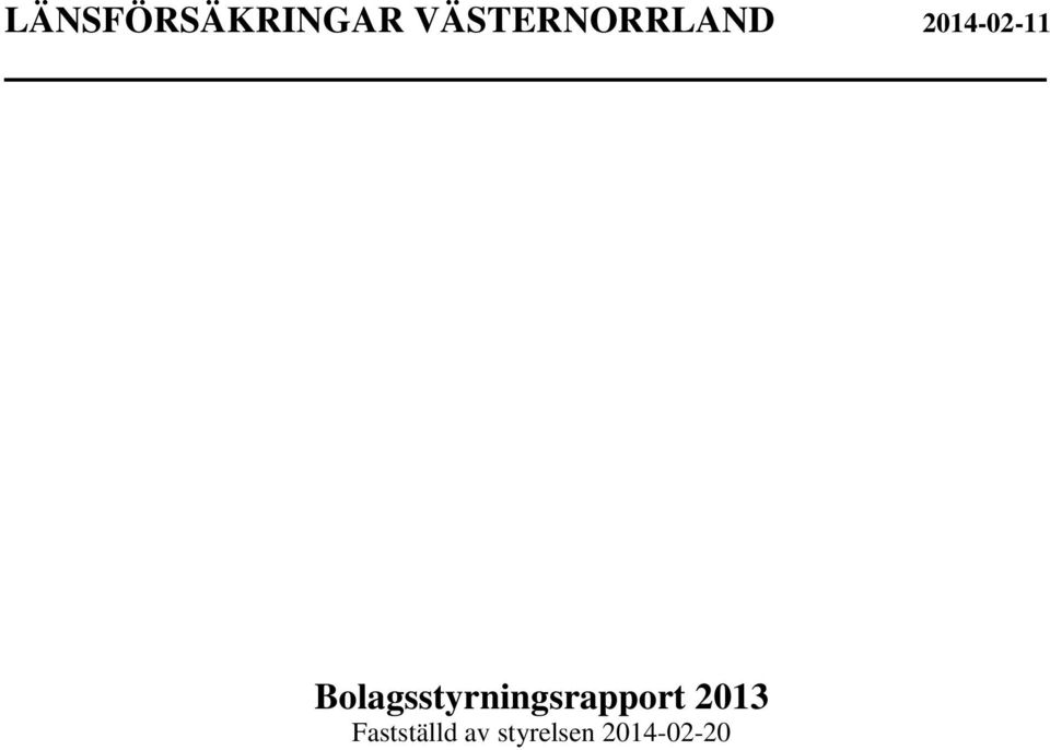 Bolagsstyrningsrapport