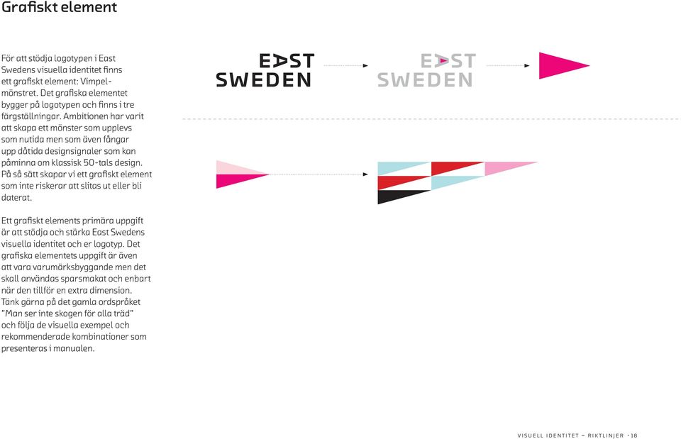 På så sätt skapar vi ett grafiskt element som inte riskerar att slitas ut eller bli daterat.