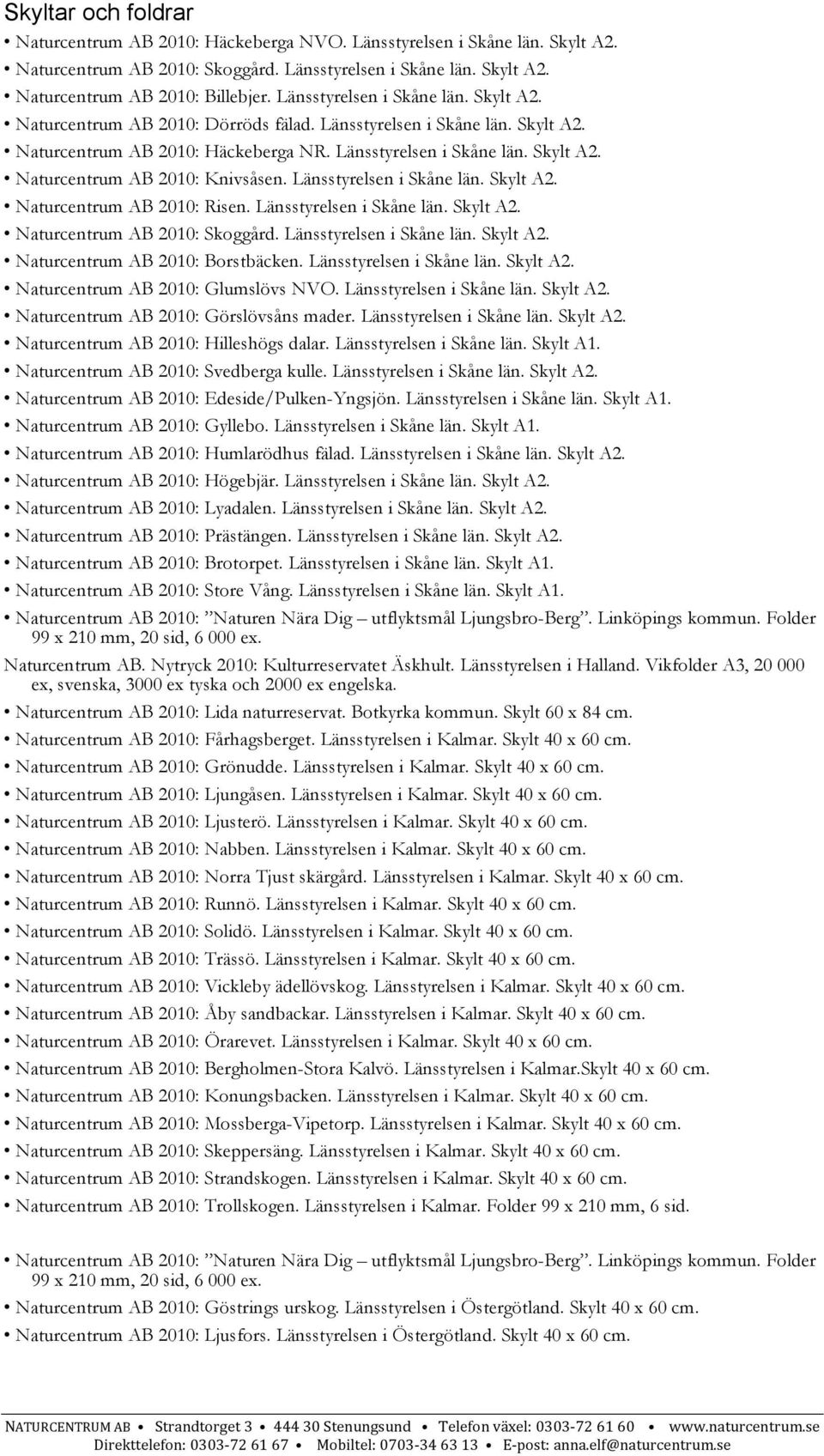 Länsstyrelsen i Skåne län. Skylt A2. Naturcentrum AB 2010: Risen. Länsstyrelsen i Skåne län. Skylt A2. Naturcentrum AB 2010: Skoggård. Länsstyrelsen i Skåne län. Skylt A2. Naturcentrum AB 2010: Borstbäcken.