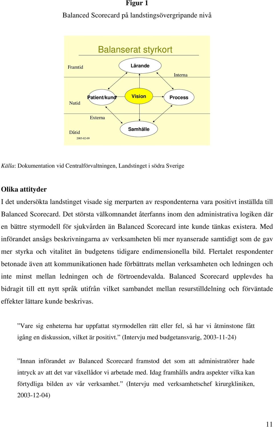 Det största välkomnandet återfanns inom den administrativa logiken där en bättre styrmodell för sjukvården än Balanced Scorecard inte kunde tänkas existera.