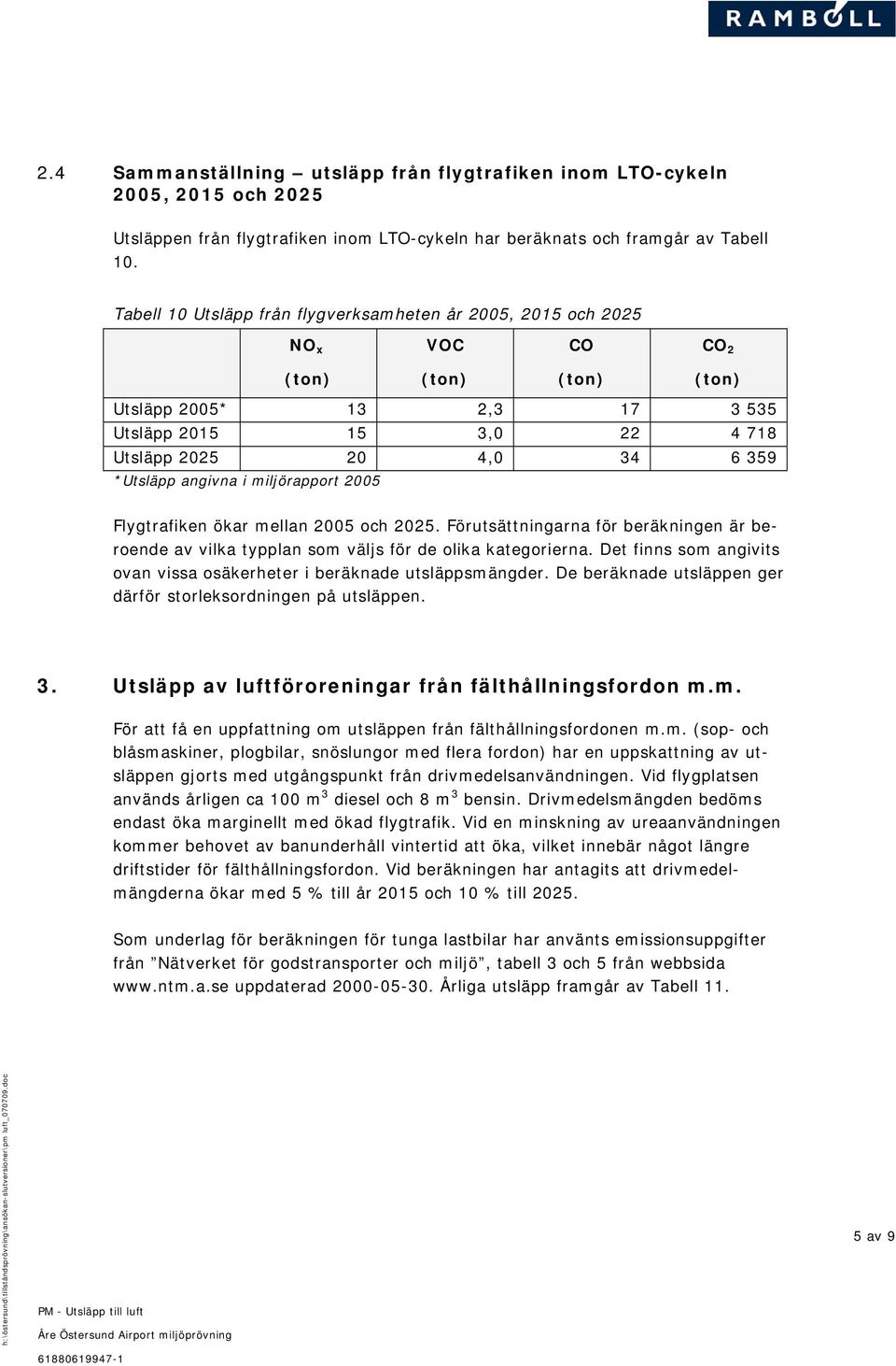 2005 Flygtrafiken ökar mellan 2005 och 2025. Förutsättningarna för beräkningen är beroende av vilka typplan som väljs för de olika kategorierna.