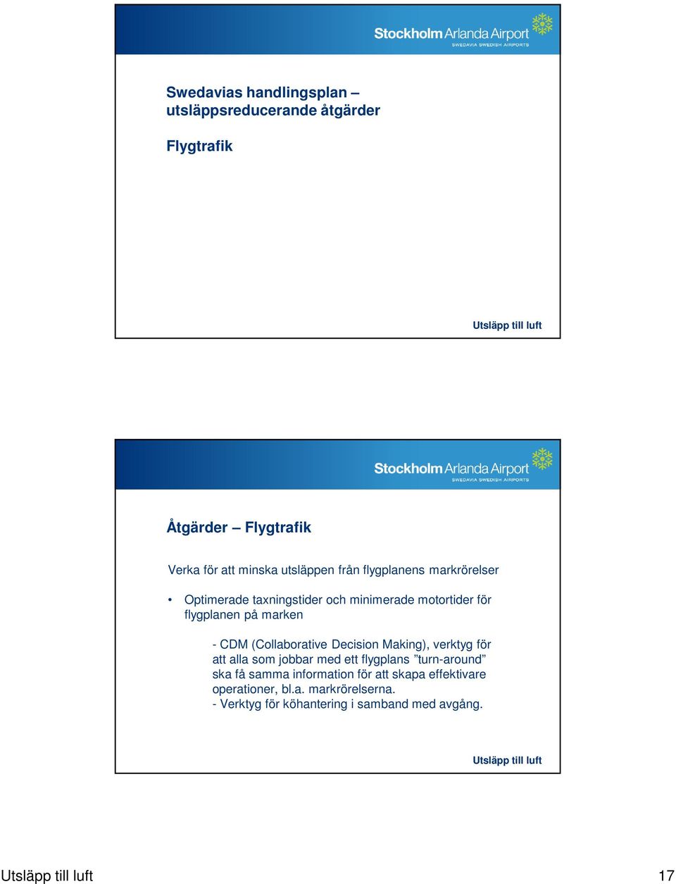 (Collaborative Decision Making), verktyg för att alla som jobbar med ett flygplans turn-around ska få samma