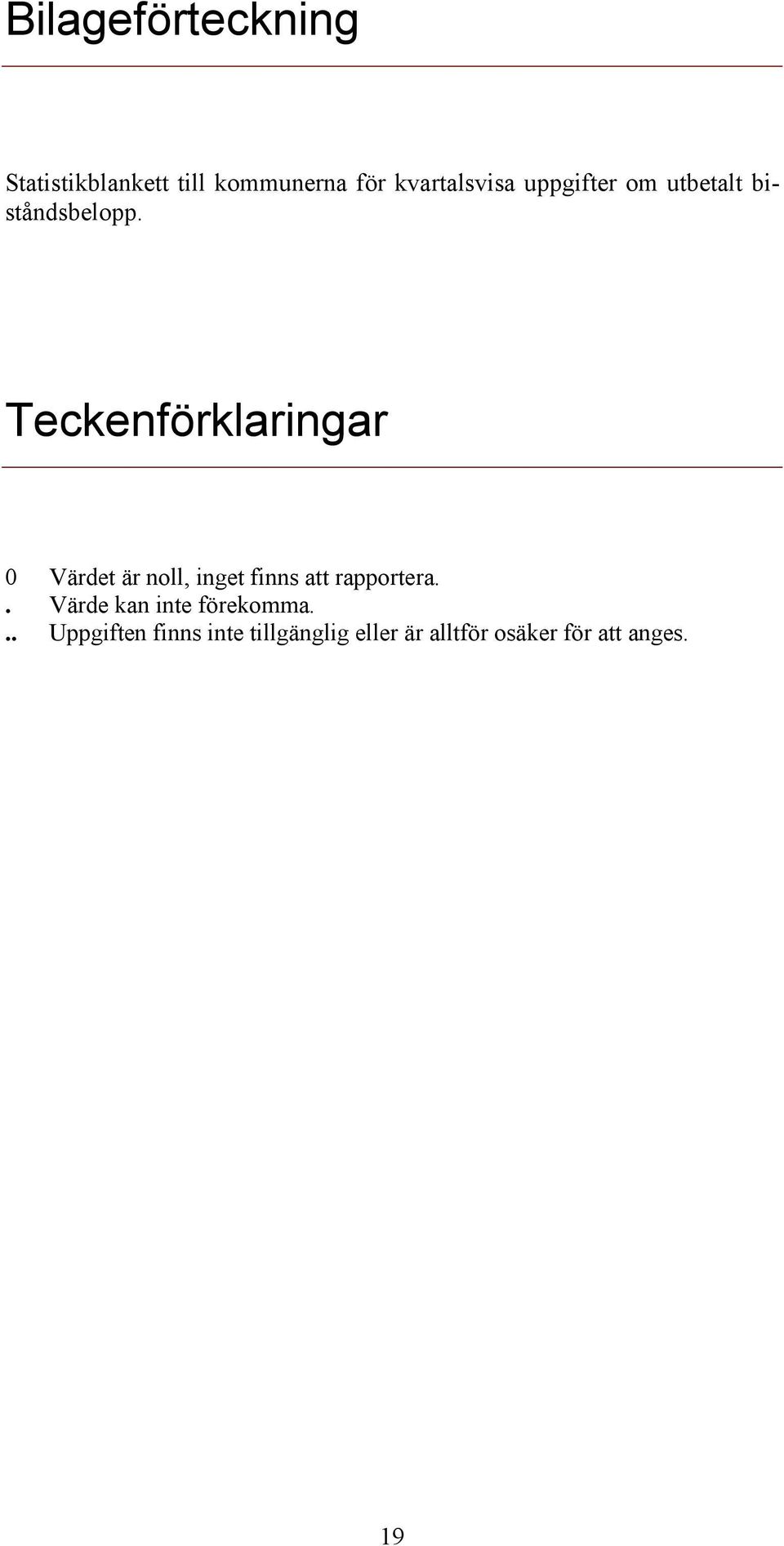 Teckenförklaringar 0 Värdet är noll, inget finns att rapportera.