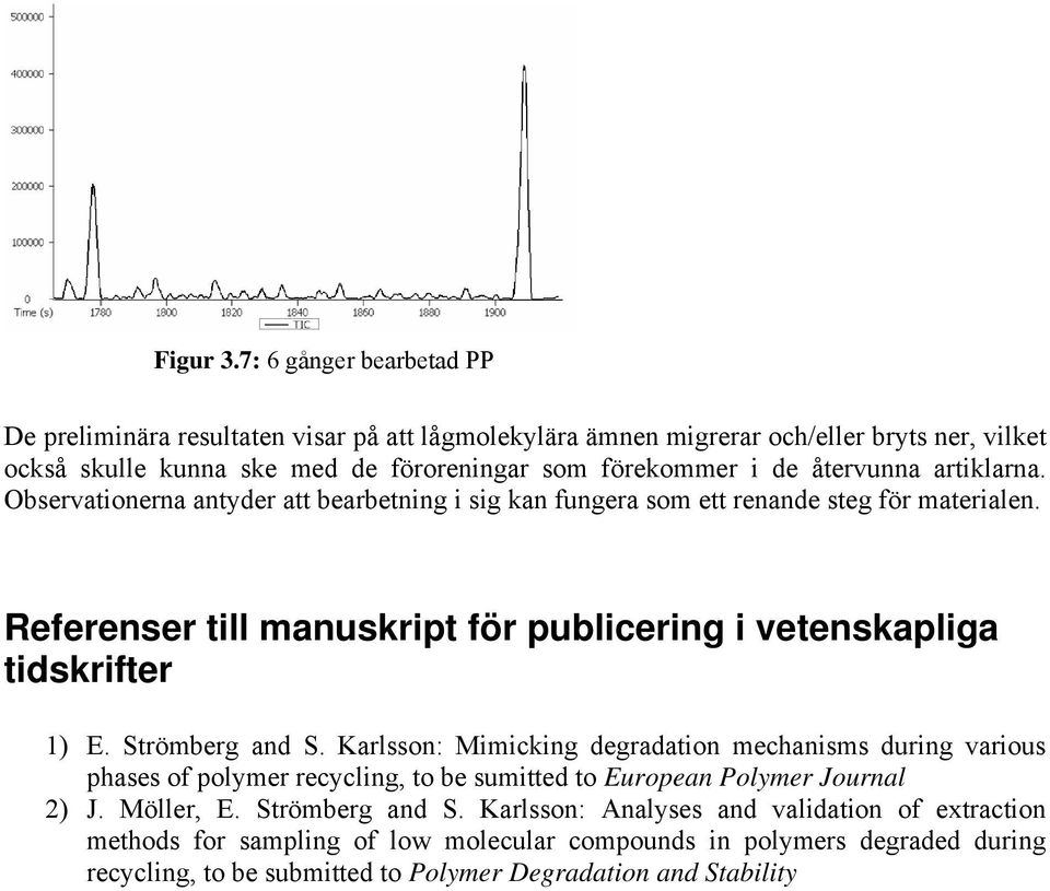 återvunna artiklarna. Observationerna antyder att bearbetning i sig kan fungera som ett renande steg för materialen.