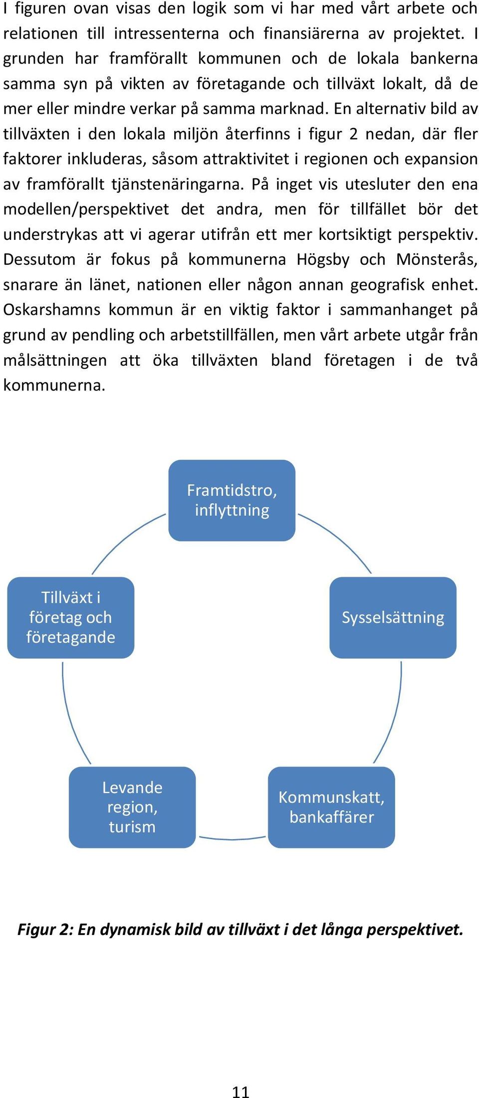 En alternativ bild av tillväxten i den lokala miljön återfinns i figur 2 nedan, där fler faktorer inkluderas, såsom attraktivitet i regionen och expansion av framförallt tjänstenäringarna.