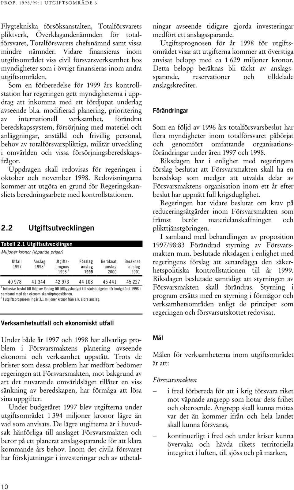 Som en förberedelse för 1999 års kontrollstat