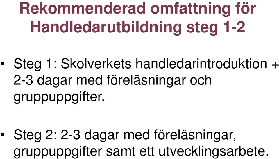 föreläsningar och gruppuppgifter.