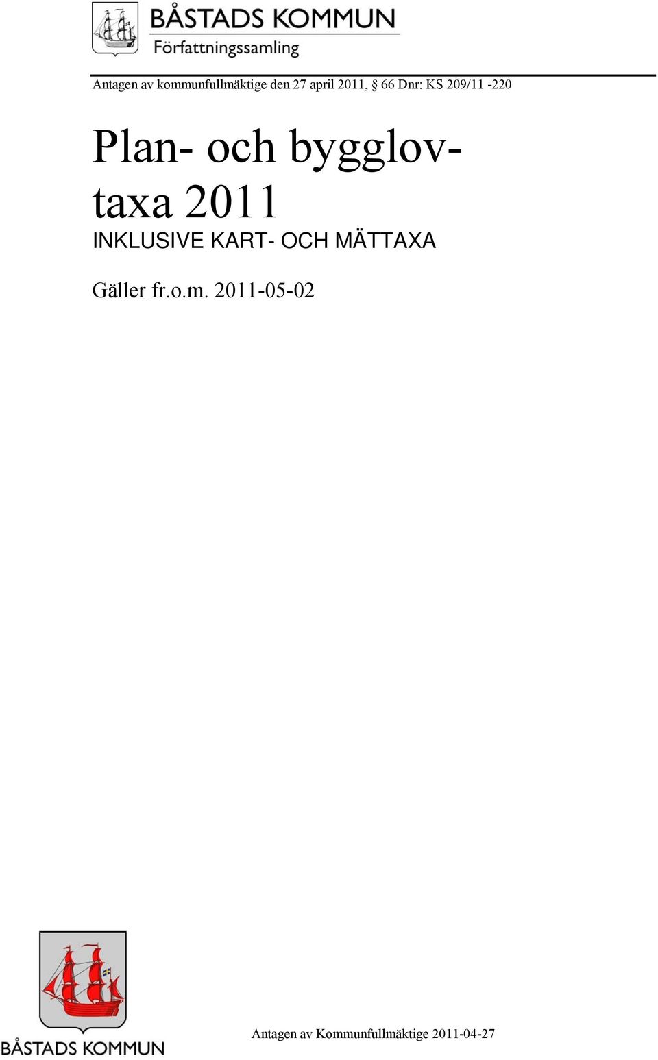 Plan- och bygglov- taxa 2011