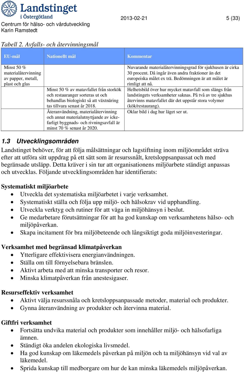 behandlas biologiskt så att växtnäring tas tillvara senast år 2018.