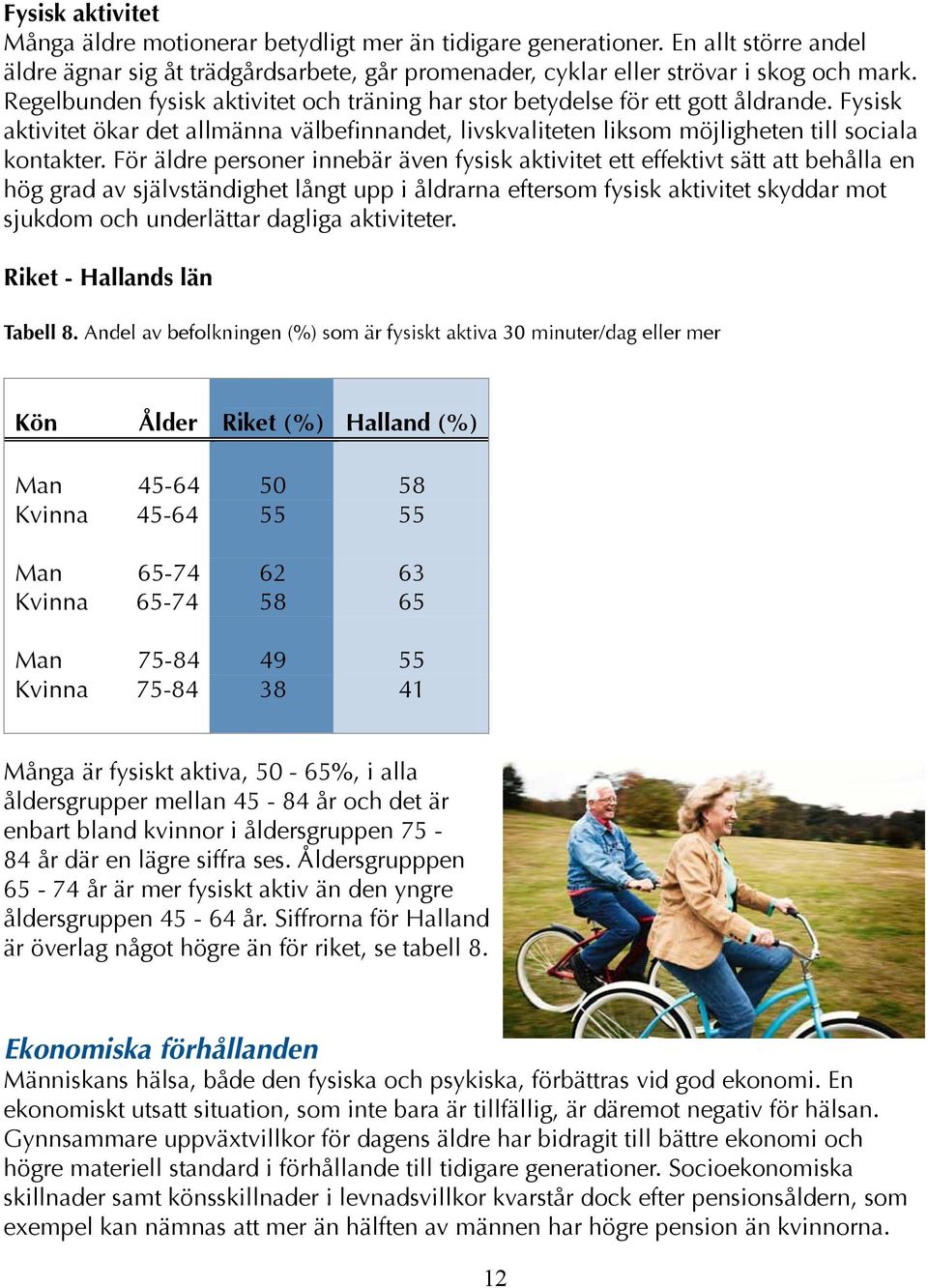 För äldre personer innebär även fysisk aktivitet ett effektivt sätt att behålla en hög grad av självständighet långt upp i åldrarna eftersom fysisk aktivitet skyddar mot sjukdom och underlättar