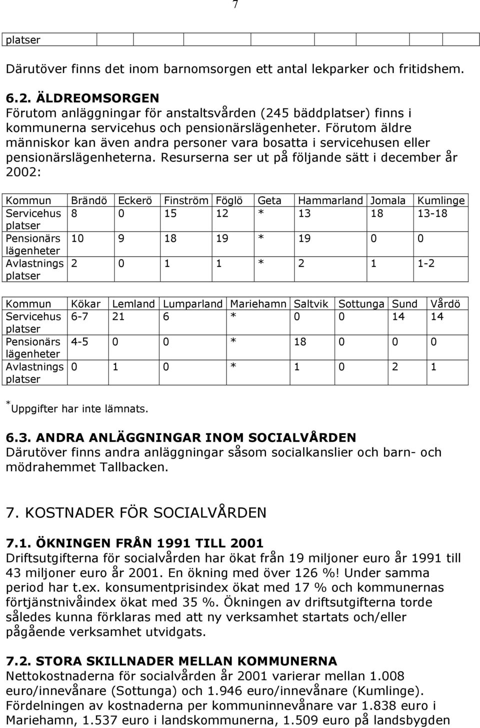 Förutom äldre människor kan även andra personer vara bosatta i servicehusen eller pensionärslägenheterna.