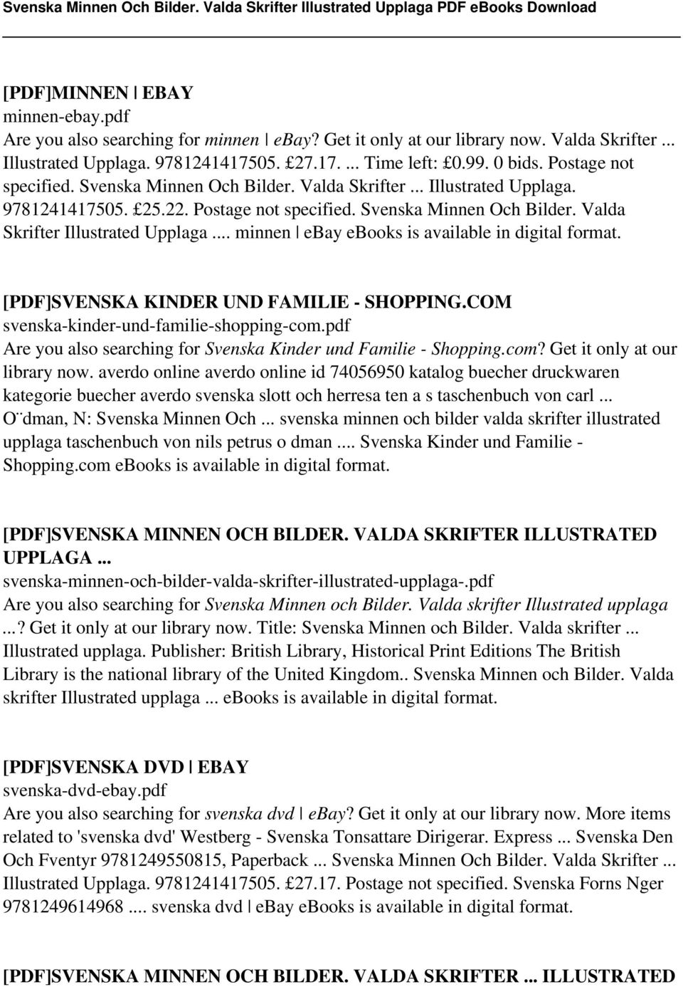 [PDF]SVENSKA KINDER UND FAMILIE - SHOPPING.COM svenska-kinder-und-familie-shopping-com.pdf Are you also searching for Svenska Kinder und Familie - Shopping.com? Get it only at our library now.