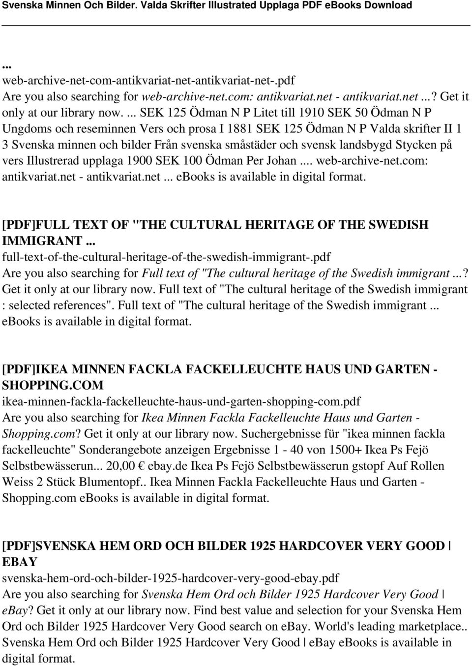 landsbygd Stycken på vers Illustrerad upplaga 1900 SEK 100 Ödman Per Johan. web-archive-net.com: antikvariat.net - antikvariat.net ebooks is available in digital format.