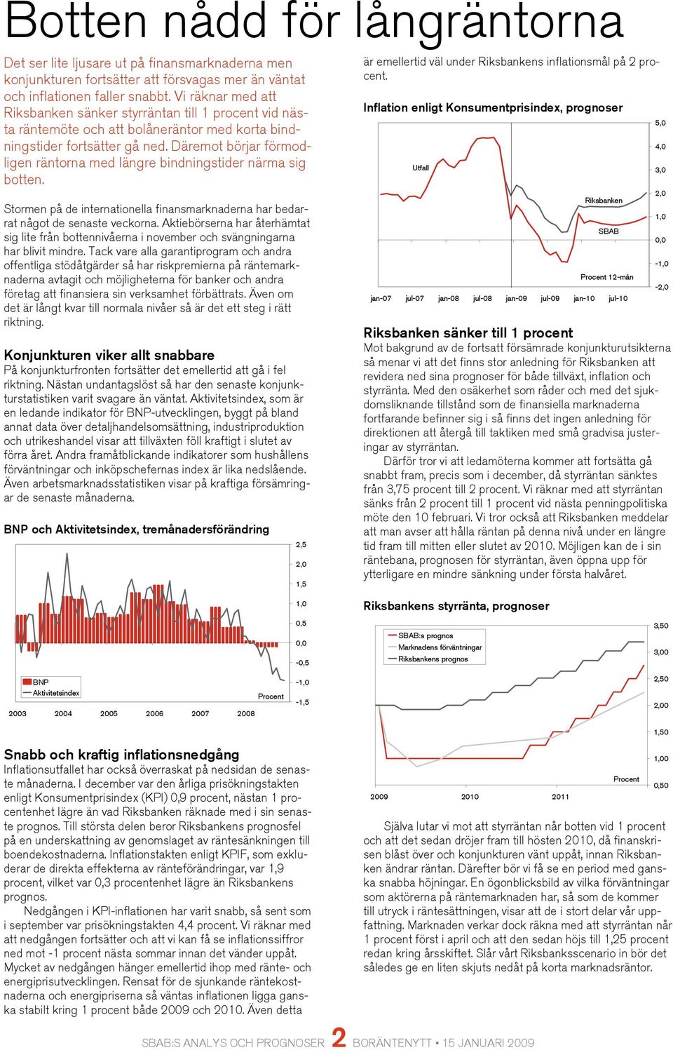 Däremot börjar förmodligen räntorna med längre bindningstider närma sig botten. Stormen på de internationella finansmarknaderna har bedarrat något de senaste veckorna.