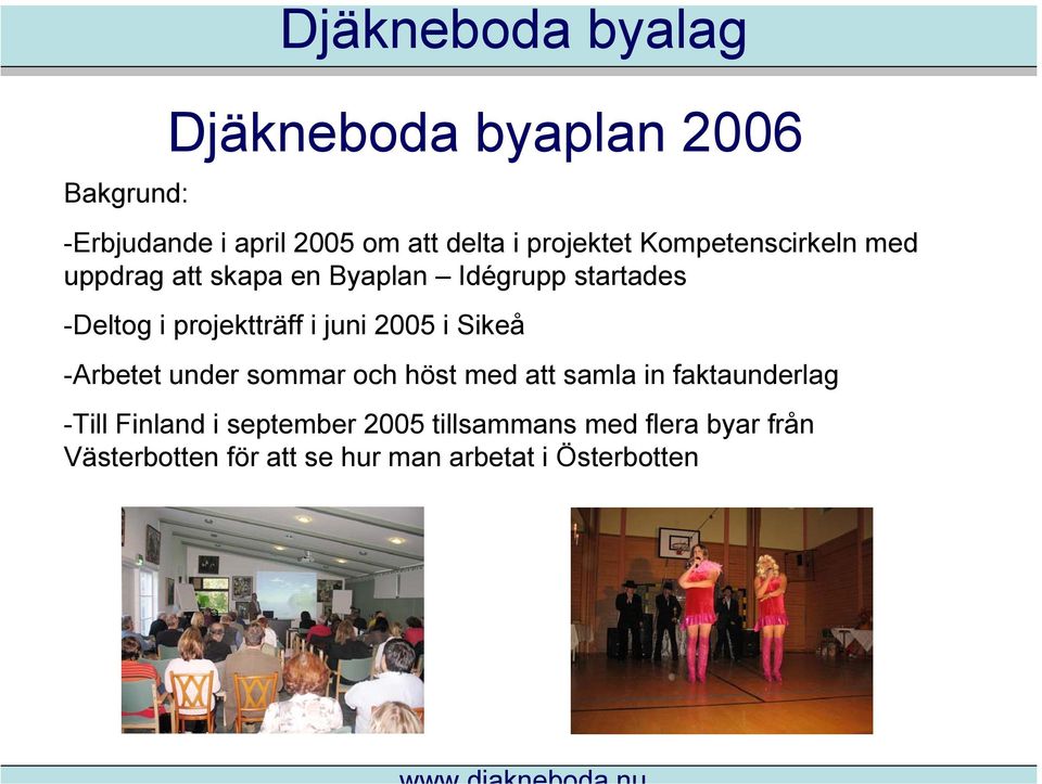 juni 2005 i Sikeå -Arbetet under sommar och höst med att samla in faktaunderlag -Till Finland