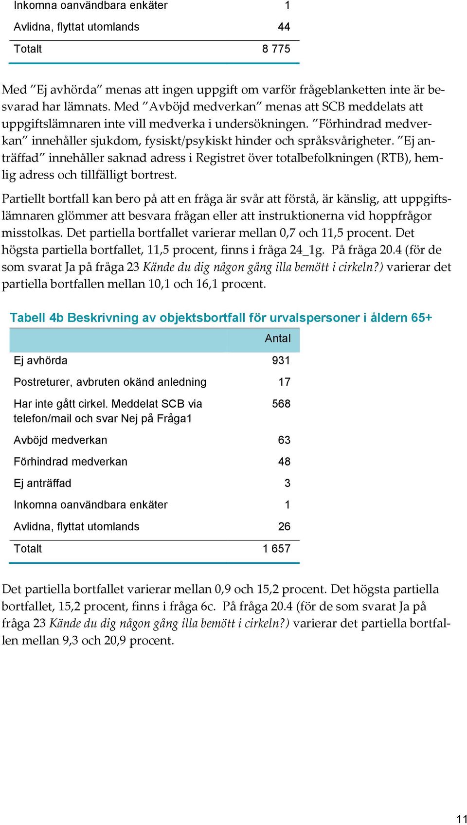 Ej anträffad innehåller saknad adress i Registret över totalbefolkningen (RTB), hemlig adress och tillfälligt bortrest.