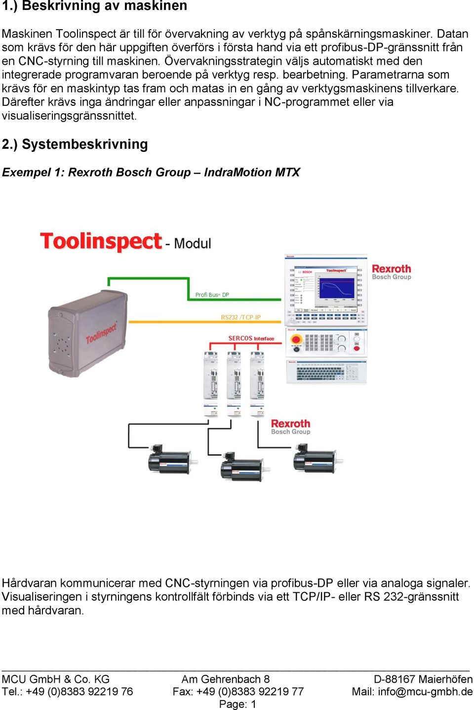 Övervakningsstrategin väljs automatiskt med den integrerade programvaran beroende på verktyg resp. bearbetning.