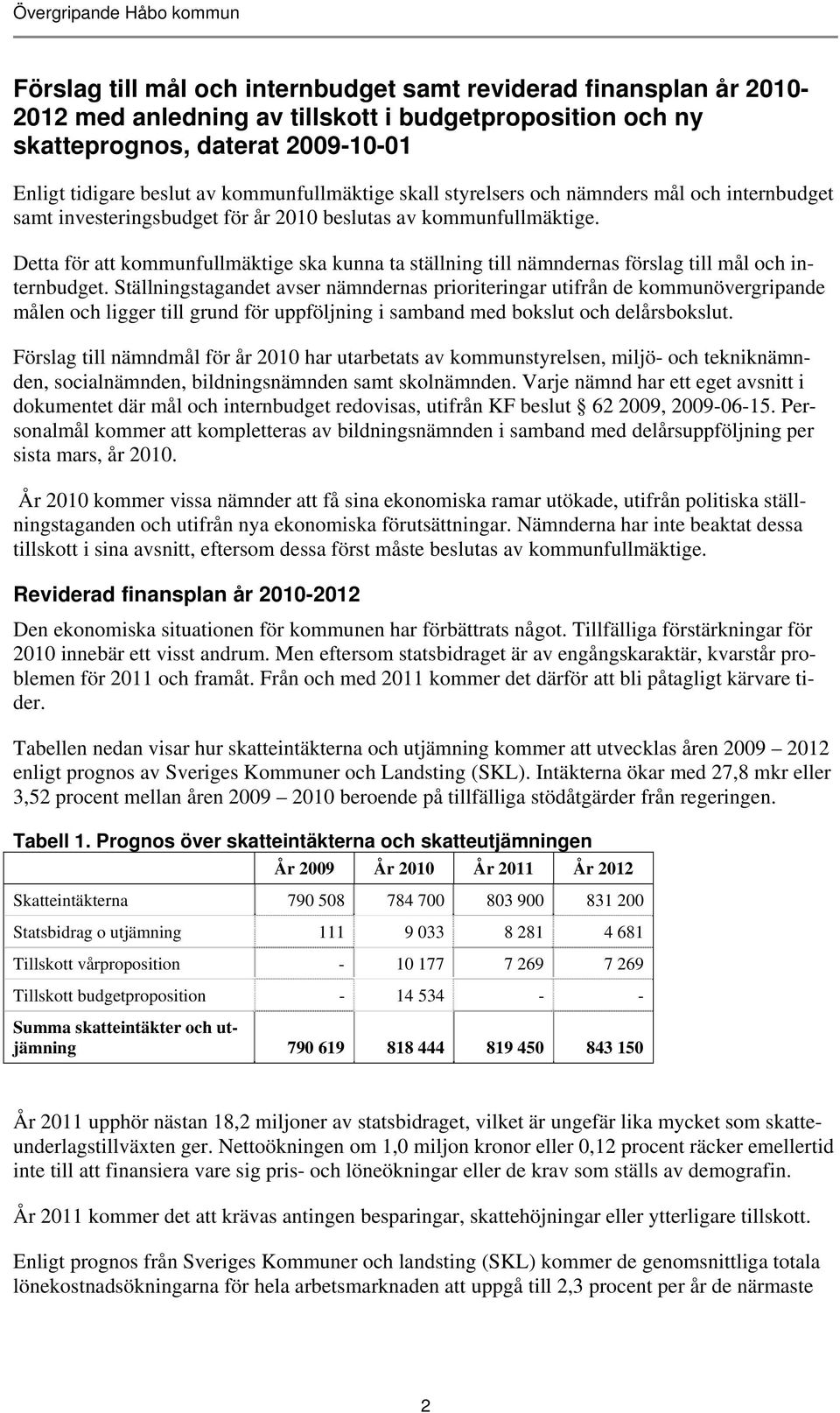 Detta för att kommunfullmäktige ska kunna ta ställning till nämndernas förslag till mål och internbudget.