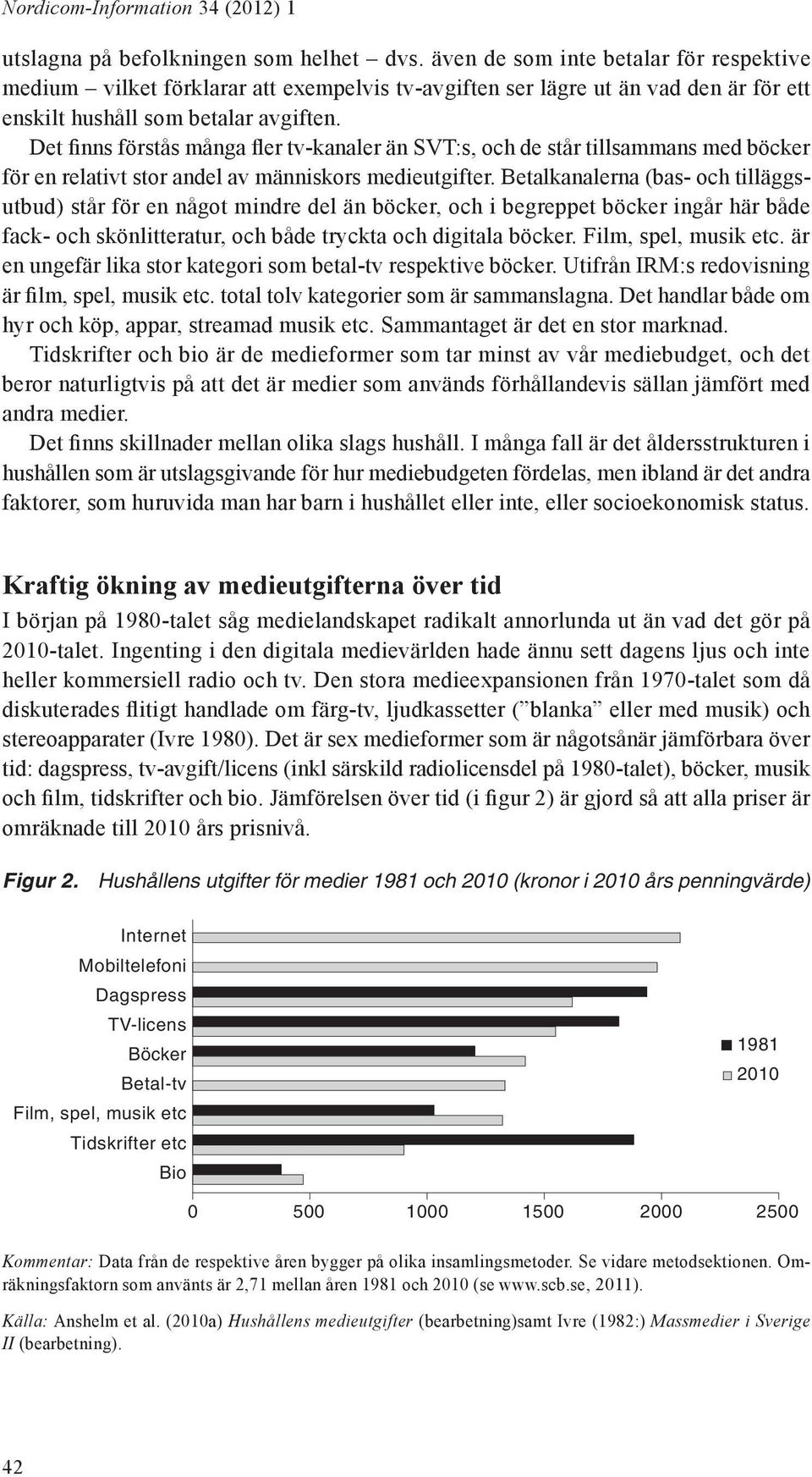 Det finns förstås många fler tv-kanaler än SVT:s, och de står tillsammans med böcker för en relativt stor andel av människors medieutgifter.