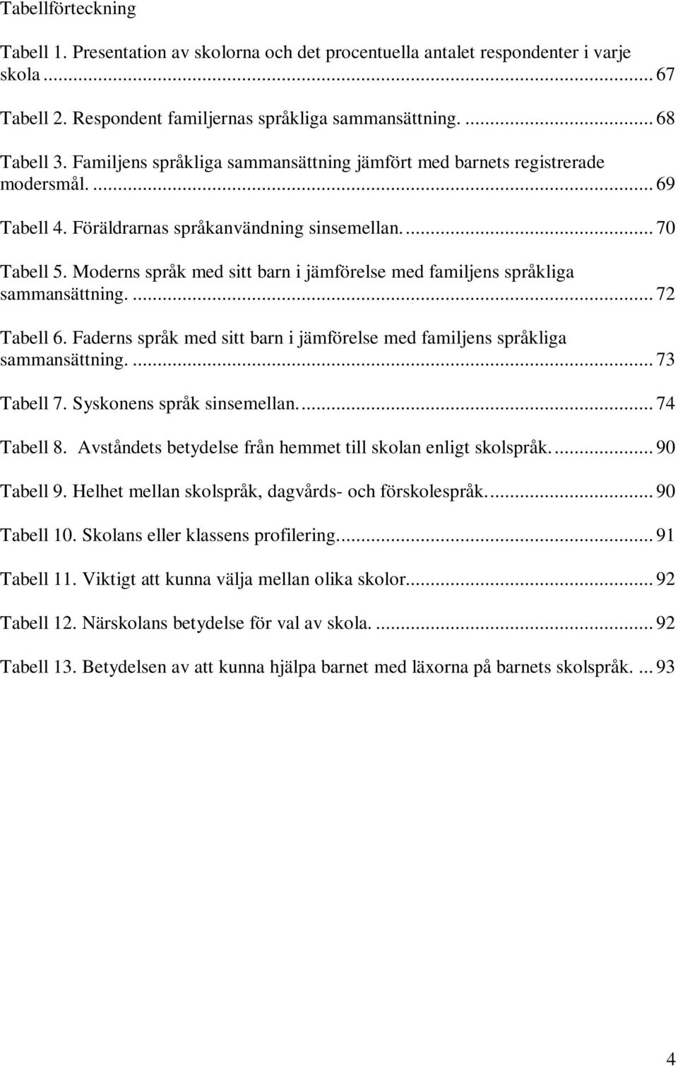 Moderns språk med sitt barn i jämförelse med familjens språkliga sammansättning.... 72 Tabell 6. Faderns språk med sitt barn i jämförelse med familjens språkliga sammansättning.... 73 Tabell 7.