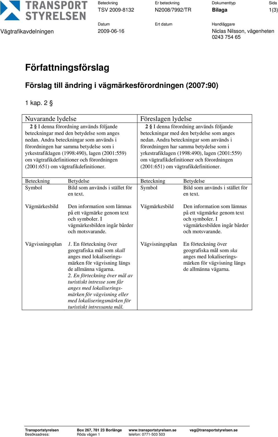 Andra beteckningar som används i förordningen har samma betydelse som i yrkestrafiklagen (1998:490), lagen (2001:559) om vägtrafikdefinitioner och förordningen (2001:651) om vägtrafikdefinitioner.