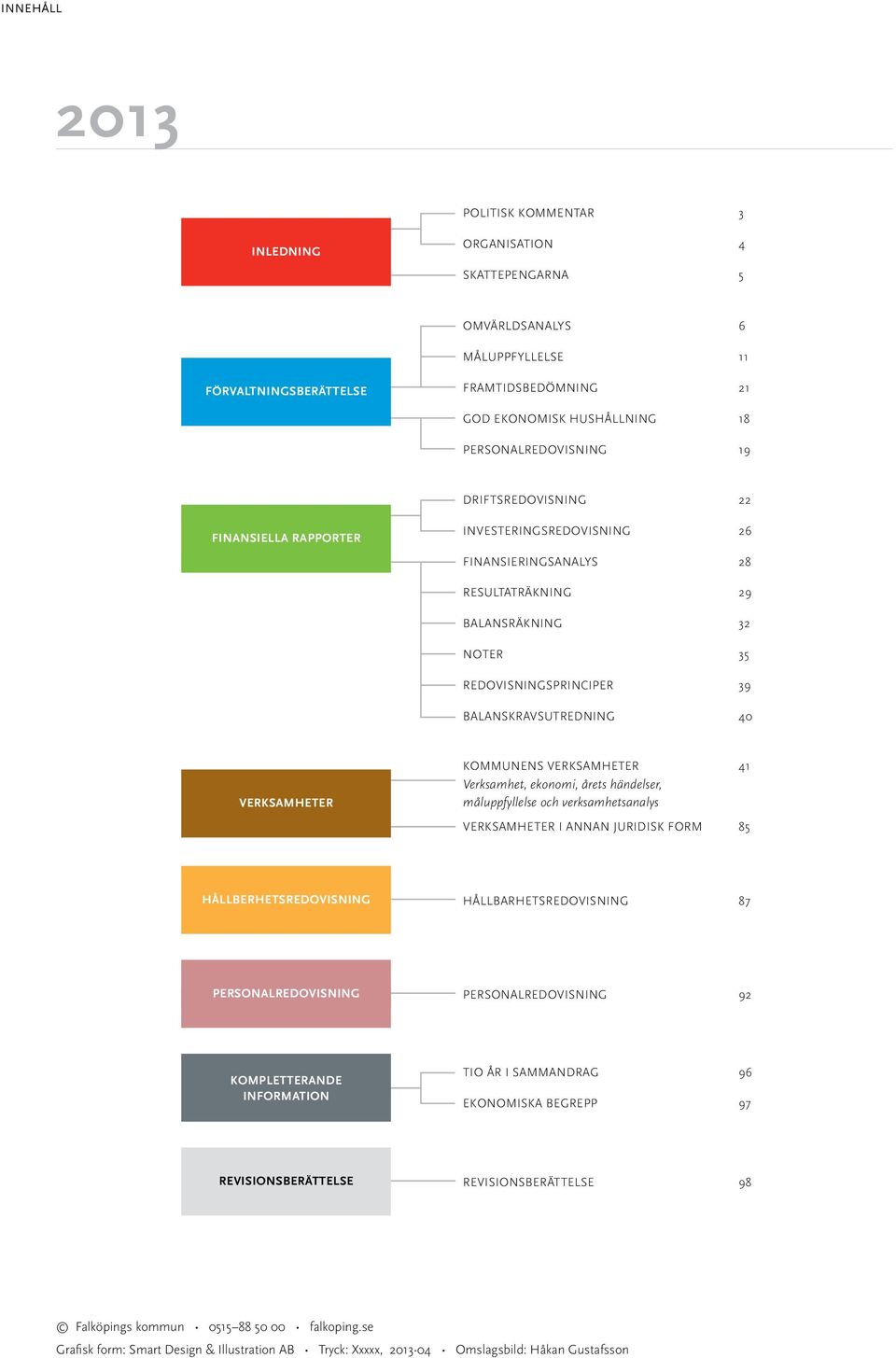 BALANSKRAVSUTREDNING 40 VERKSAMHETER KOMMUNENS VERKSAMHETER 41 Verksamhet, ekonomi, årets händelser, måluppfyllelse och verksamhetsanalys VERKSAMHETER I ANNAN JURIDISK FORM 85 HÅLLBERHETSREDOVISNING