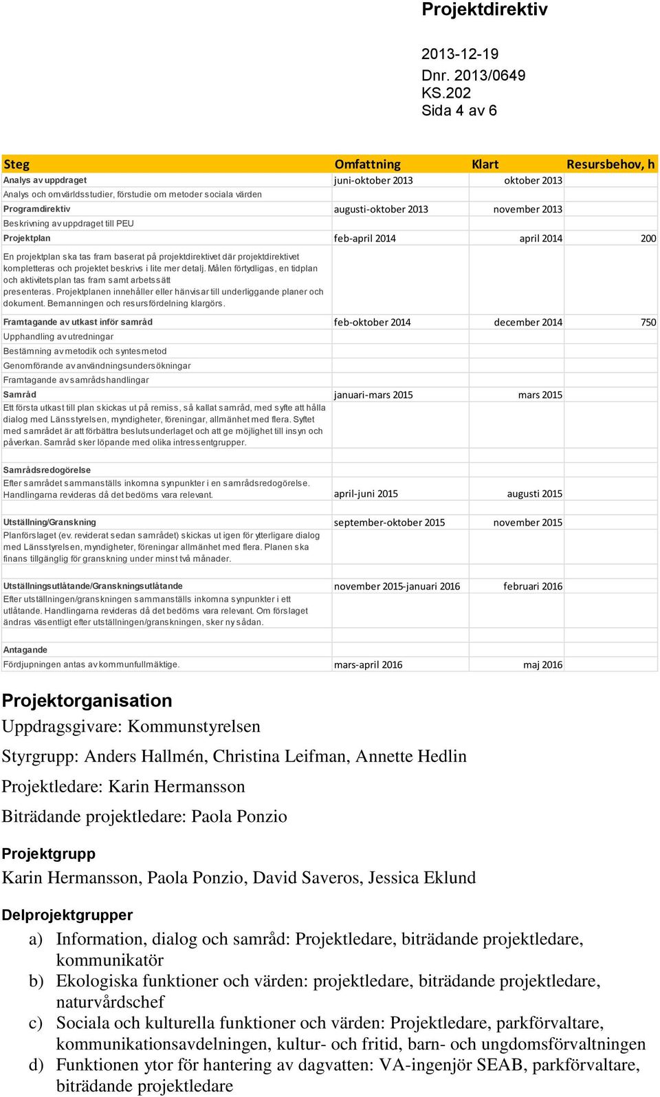 projektet beskrivs i lite mer detalj. Målen förtydligas, en tidplan och aktivitetsplan tas fram samt arbetssätt presenteras.