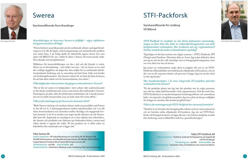 I sju bolag skulle de industriella ägarna lämna över sina aktier till IRECO för att i stället få aktier i Swerea till motsvarande värde. Det saknades inte komplikationer.