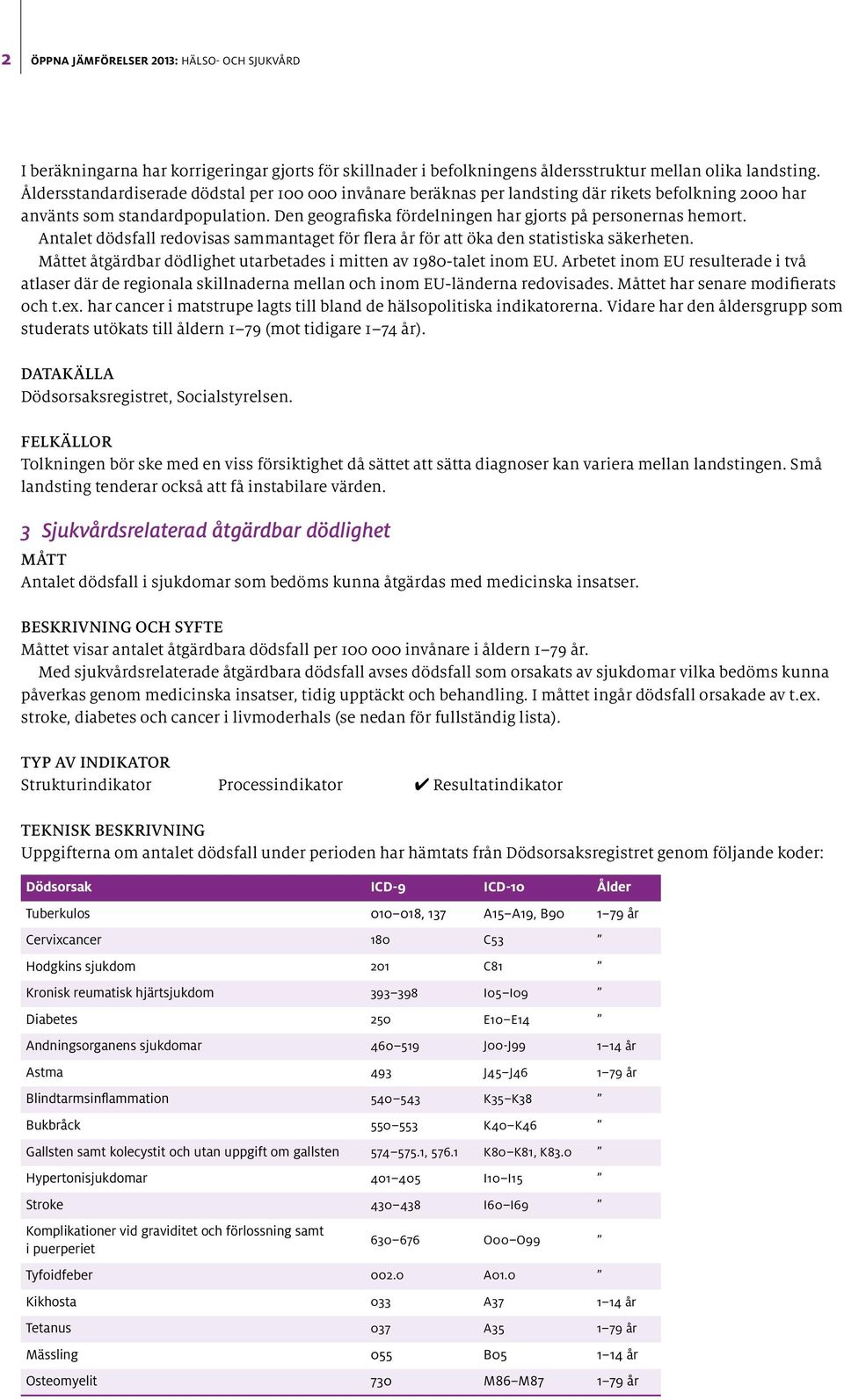 Antalet dödsfall redovisas sammantaget för flera år för att öka den statistiska säkerheten. Måttet åtgärdbar dödlighet utarbetades i mitten av 1980-talet inom EU.