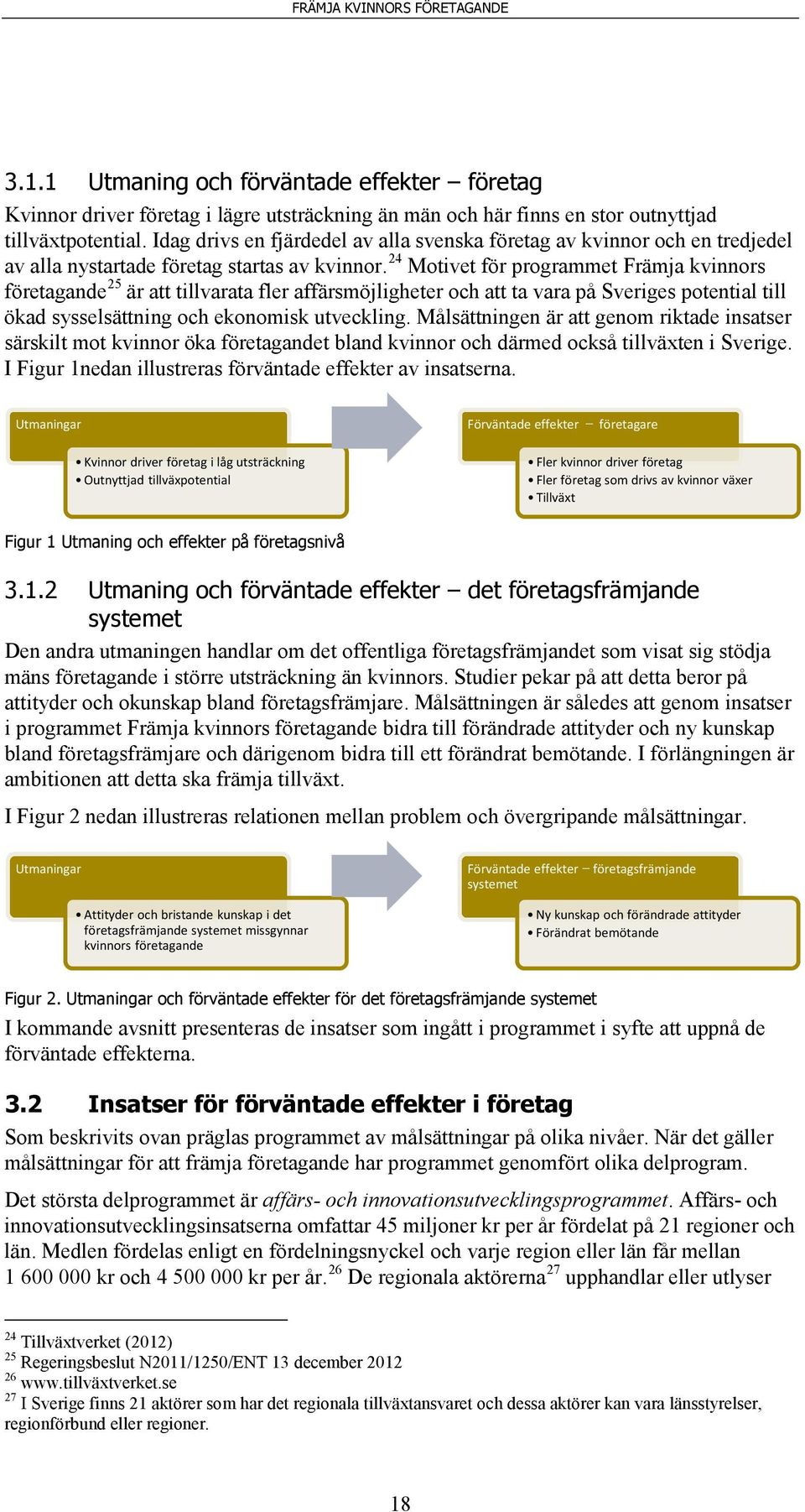 24 Motivet för programmet Främja kvinnors företagande 25 är att tillvarata fler affärsmöjligheter och att ta vara på Sveriges potential till ökad sysselsättning och ekonomisk utveckling.