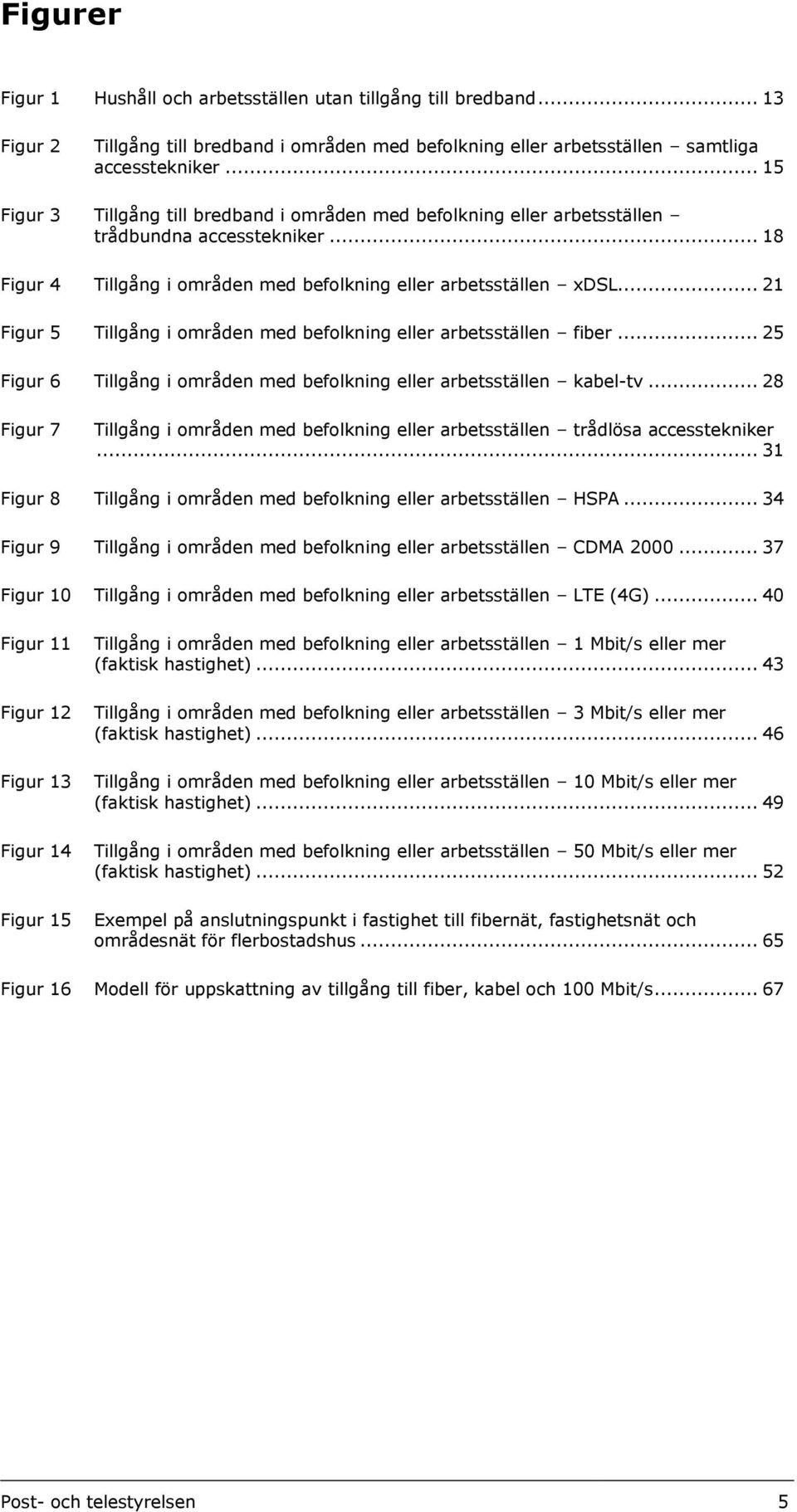 .. 21 Figur 5 Tillgång i områden med befolkning eller arbetsställen fiber... 25 Figur 6 Tillgång i områden med befolkning eller arbetsställen kabel-tv.