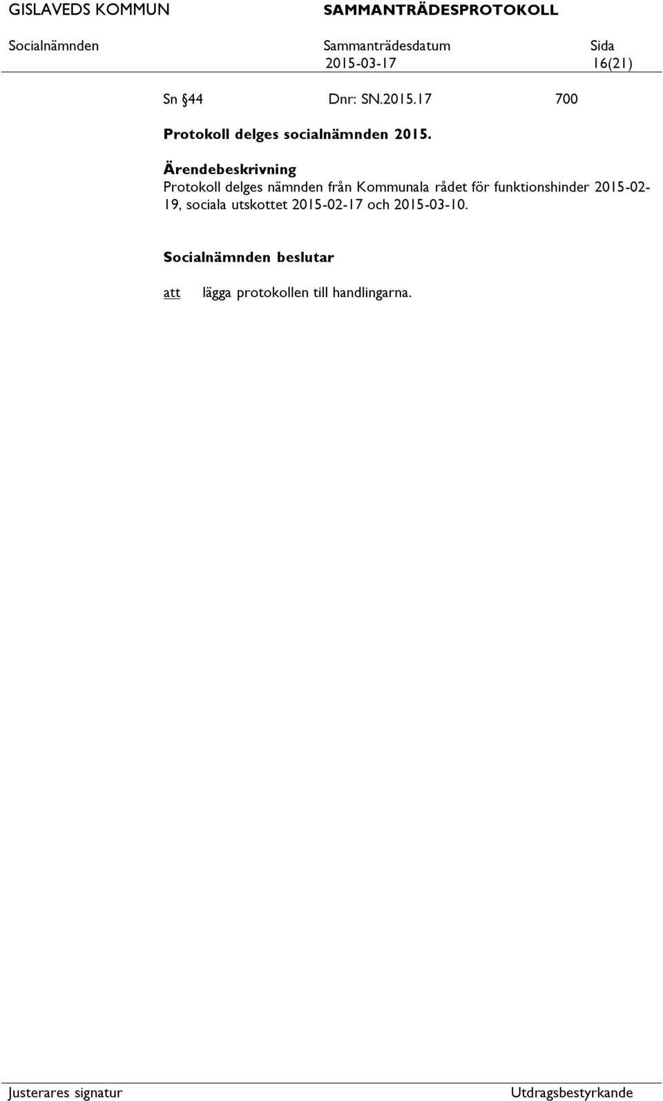 funktionshinder 2015-02- 19, sociala utskottet 2015-02-17