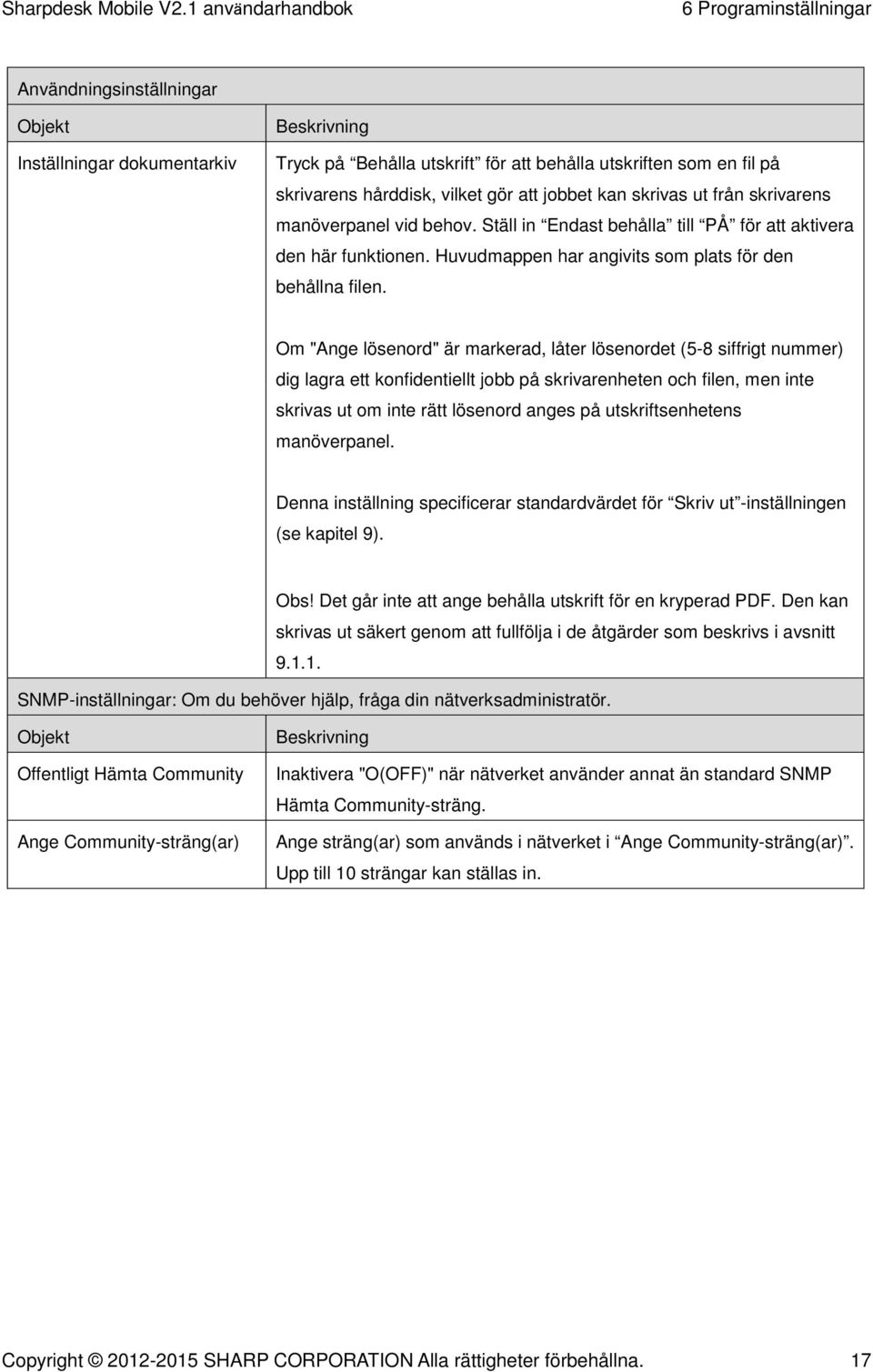 Om "Ange lösenord" är markerad, låter lösenordet (5-8 siffrigt nummer) dig lagra ett konfidentiellt jobb på skrivarenheten och filen, men inte skrivas ut om inte rätt lösenord anges på