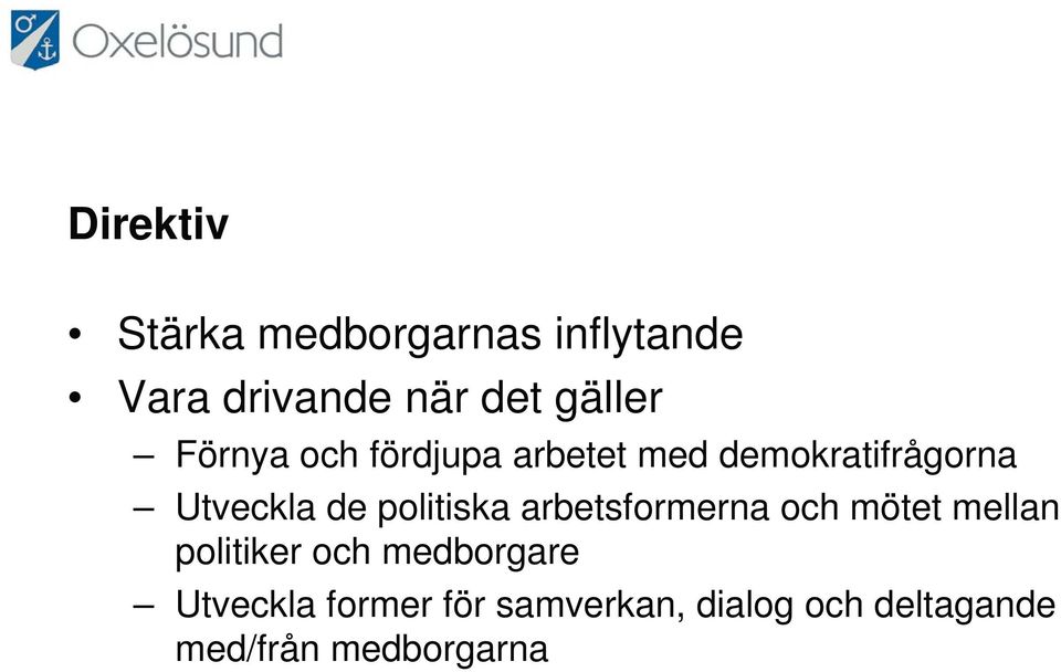 de politiska arbetsformerna och mötet mellan politiker och