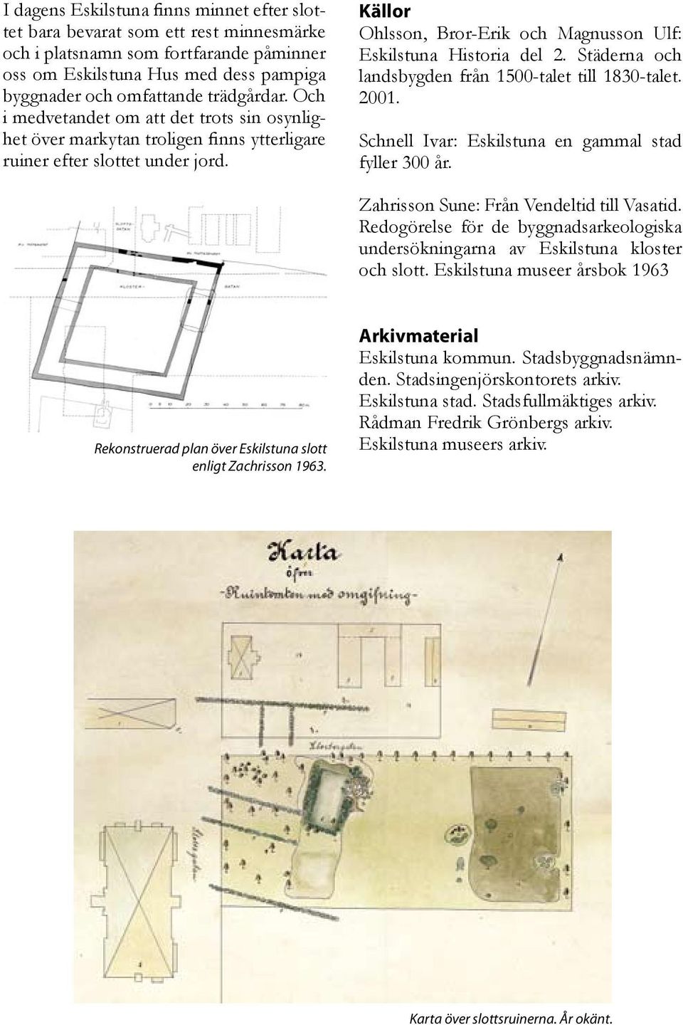 Källor Ohlsson, Bror-Erik och Magnusson Ulf: Eskilstuna Historia del 2. Städerna och landsbygden från 1500-talet till 1830-talet. 2001. Schnell Ivar: Eskilstuna en gammal stad fyller 300 år.