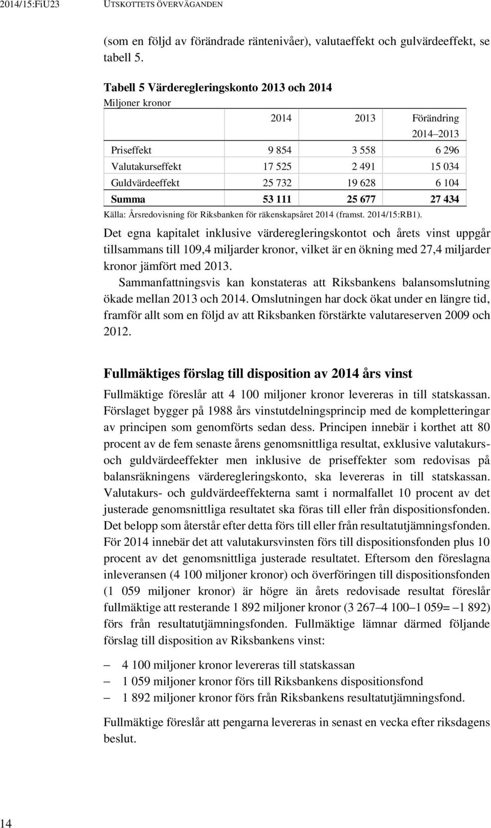 53 111 25 677 27 434 Källa: Årsredovisning för Riksbanken för räkenskapsåret 2014 (framst. 2014/15:RB1).