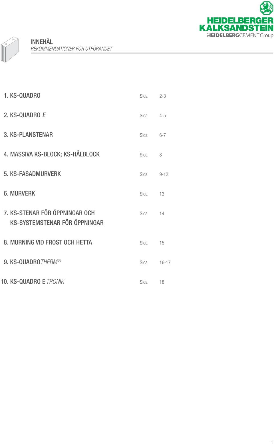 KS-FASADMURVERK Sida 9-12 6. MURVERK Sida 13 7.