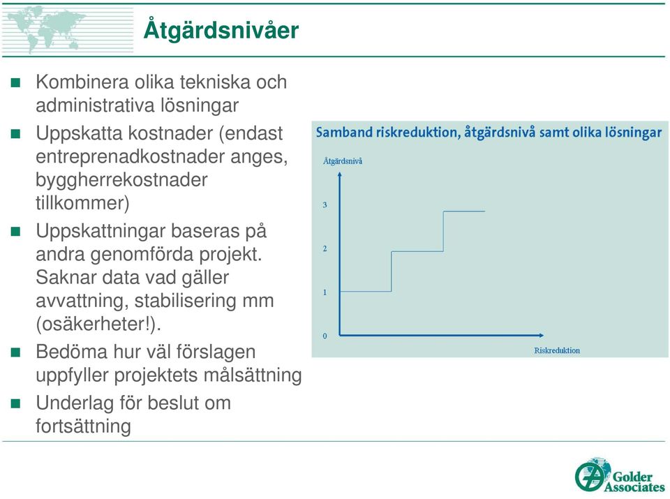 på andra genomförda projekt.