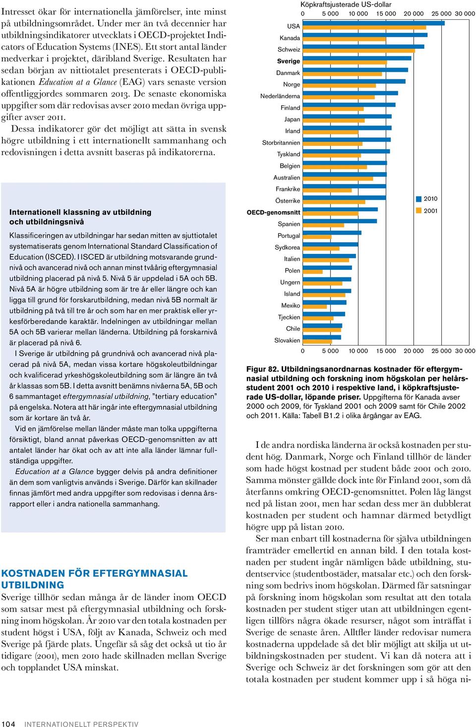 Resultaten har sedan början av nittiotalet presenterats i OECD-publikationen Education at a Glance (EAG) vars senaste version offentliggjordes sommaren 2013.