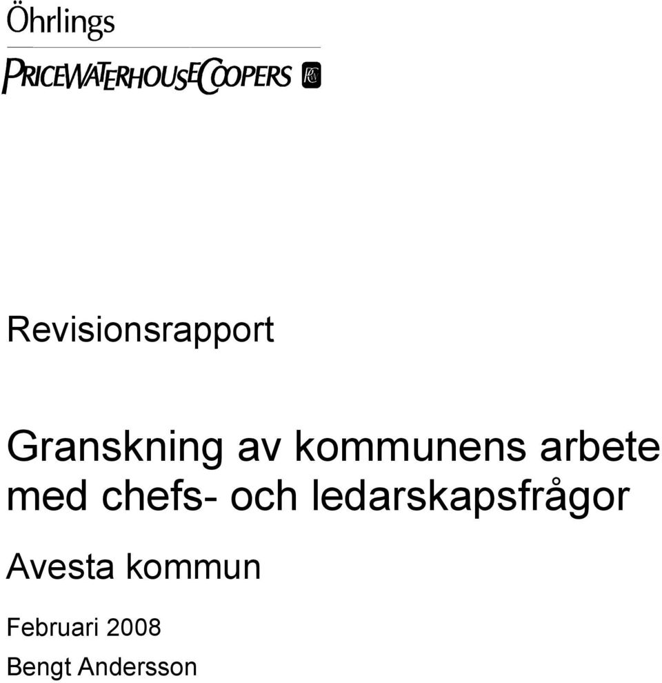 och ledarskapsfrågor Avesta