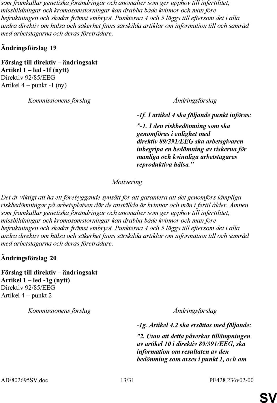 19 Artikel 1 led -1f (nytt) Artikel 4 punkt -1 (ny) -1f. I artikel 4 ska följande punkt införas: -1.