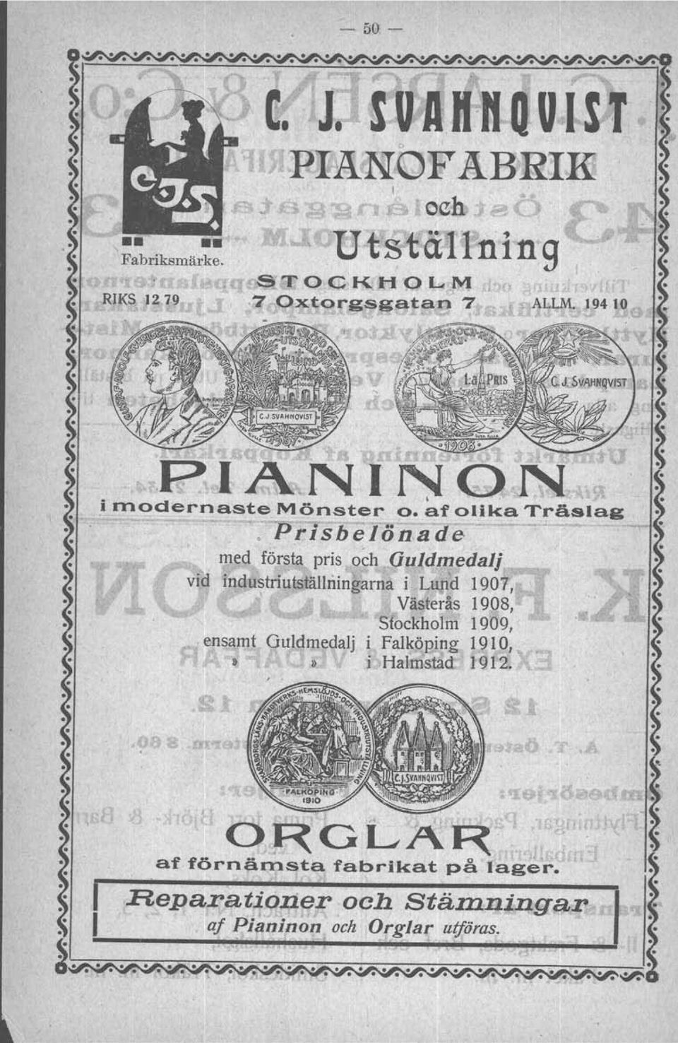 .... Prlsbelönade-- med första pris och (Iuldmedelj vid industriutställningarna i LUJld 1907, Västerås 1908,