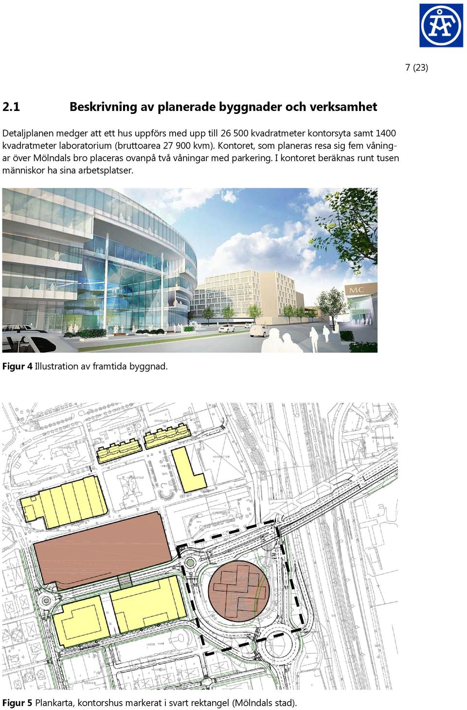 kvadratmeter kontorsyta samt 1400 kvadratmeter laboratorium (bruttoarea 27 900 kvm).