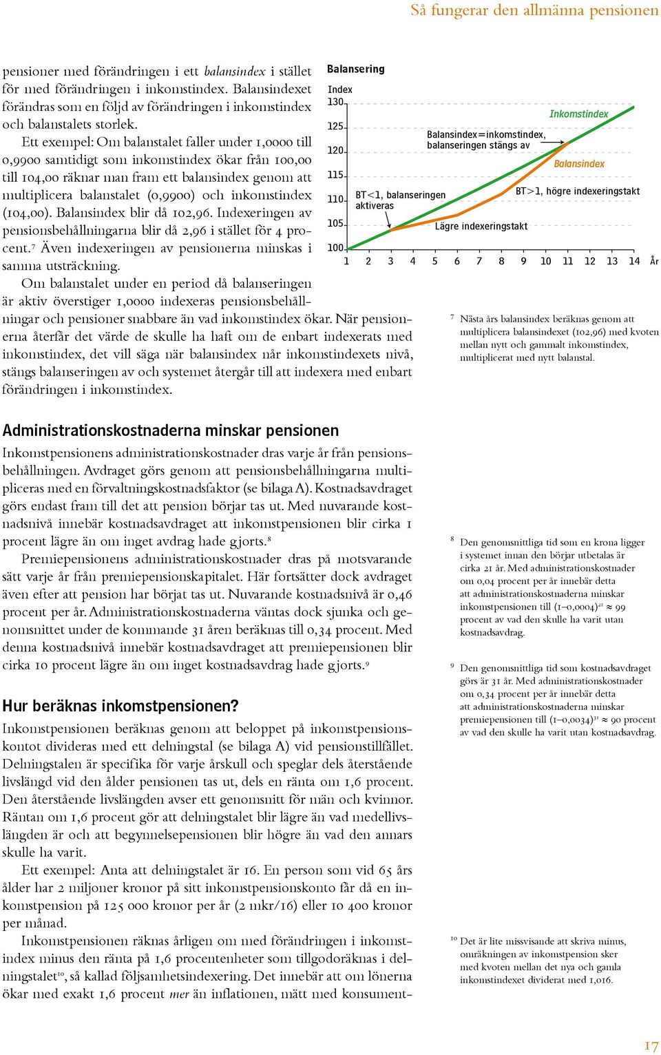 Ett exempel: Om balanstalet faller under 1,0000 till 0,9900 sam tidigt som inkomstindex ökar från 100,00 till 104,00 räknar man fram ett balans index genom att multiplicera balans talet (0,9900) och