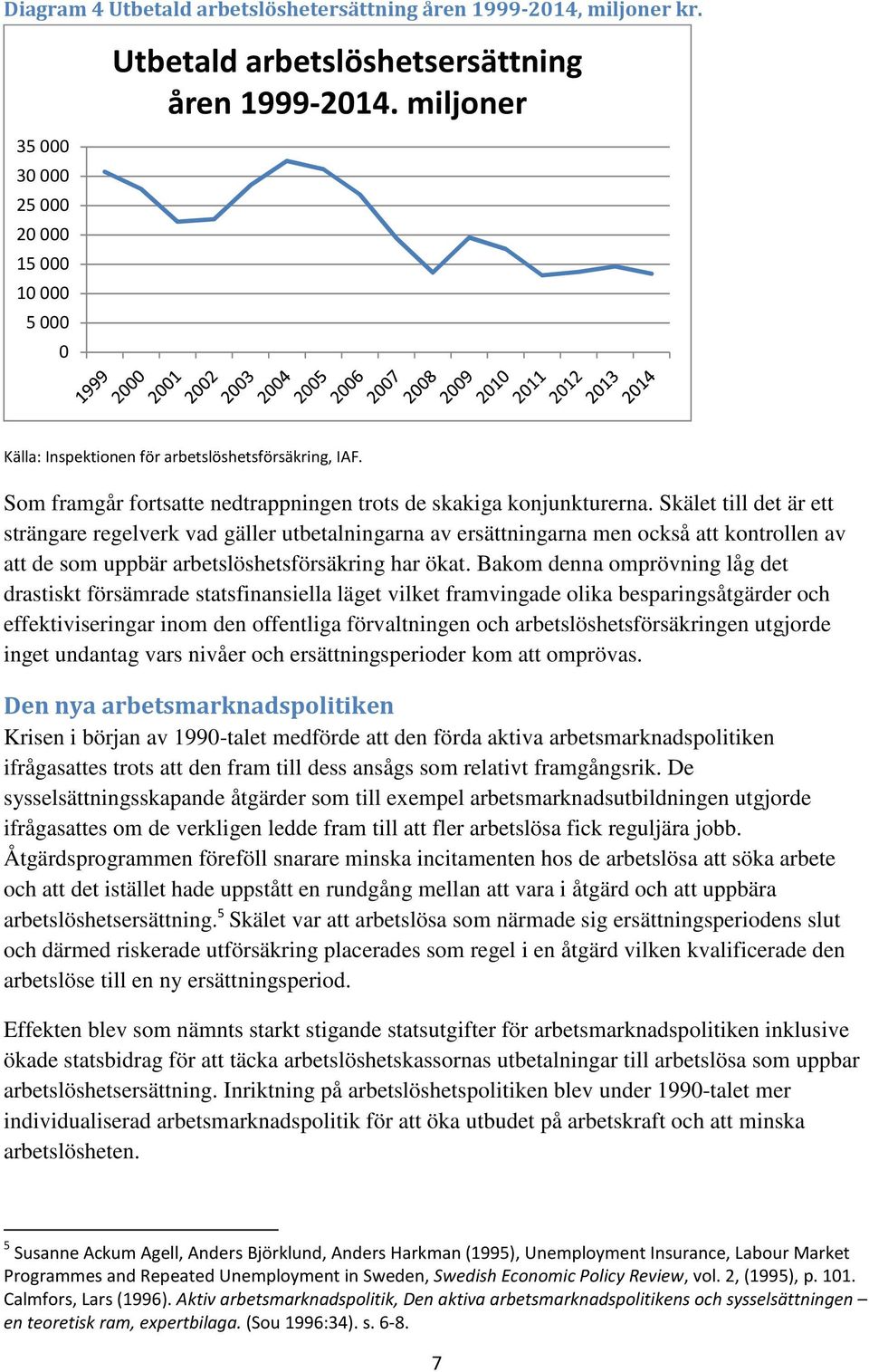 Skälet till det är ett strängare regelverk vad gäller utbetalningarna av ersättningarna men också att kontrollen av att de som uppbär arbetslöshetsförsäkring har ökat.