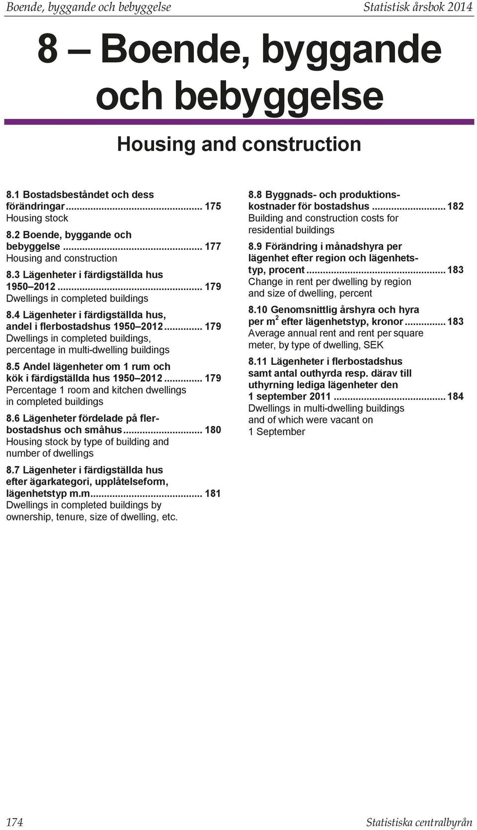 4 Lägenheter i färdigställda hus, andel i flerbostadshus 1950 01 179 Dwellings in completed buildings, percentage in multi-dwelling buildings 8.