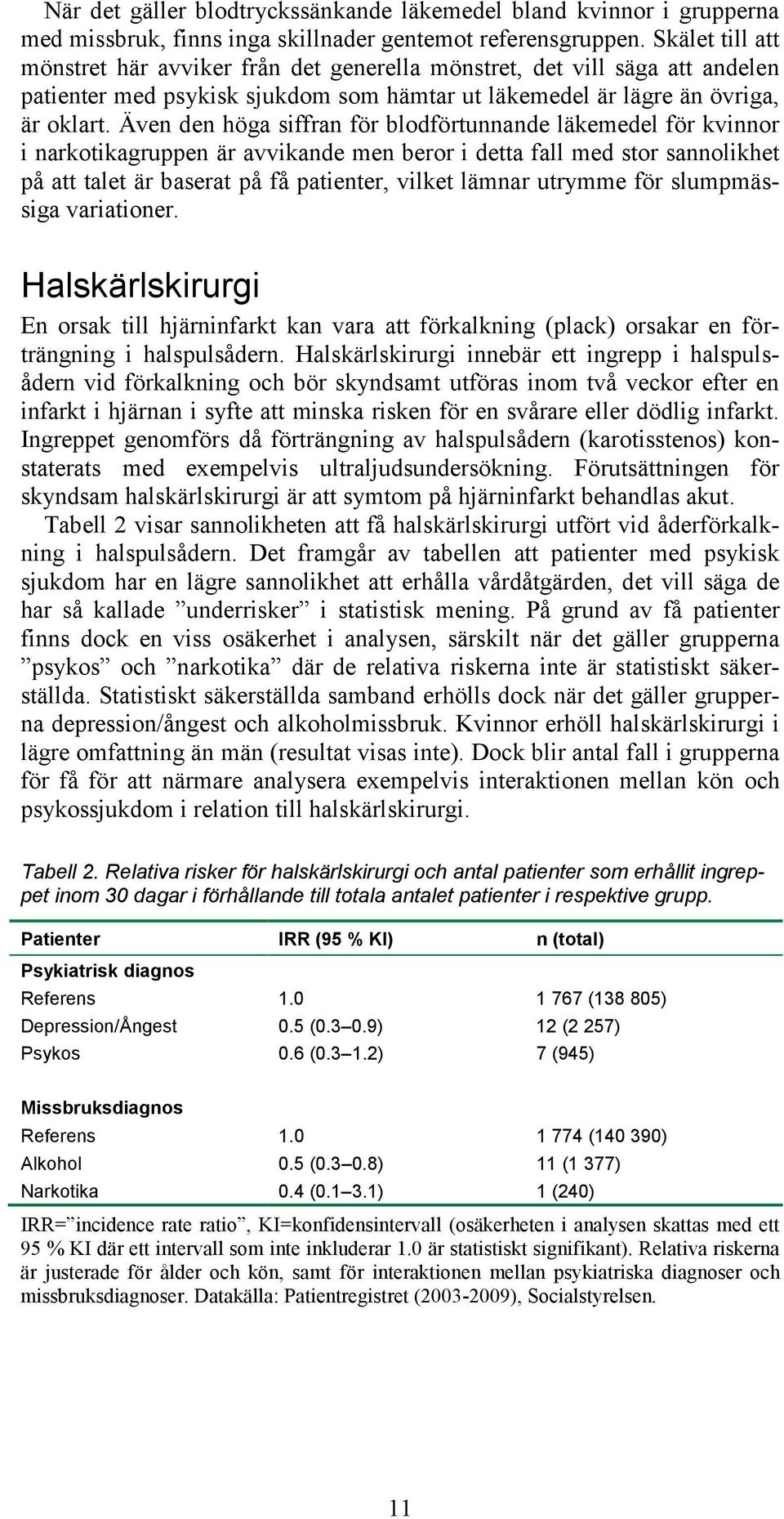 Även den höga siffran för blodförtunnande läkemedel för kvinnor i narkotikagruppen är avvikande men beror i detta fall med stor sannolikhet på att talet är baserat på få patienter, vilket lämnar