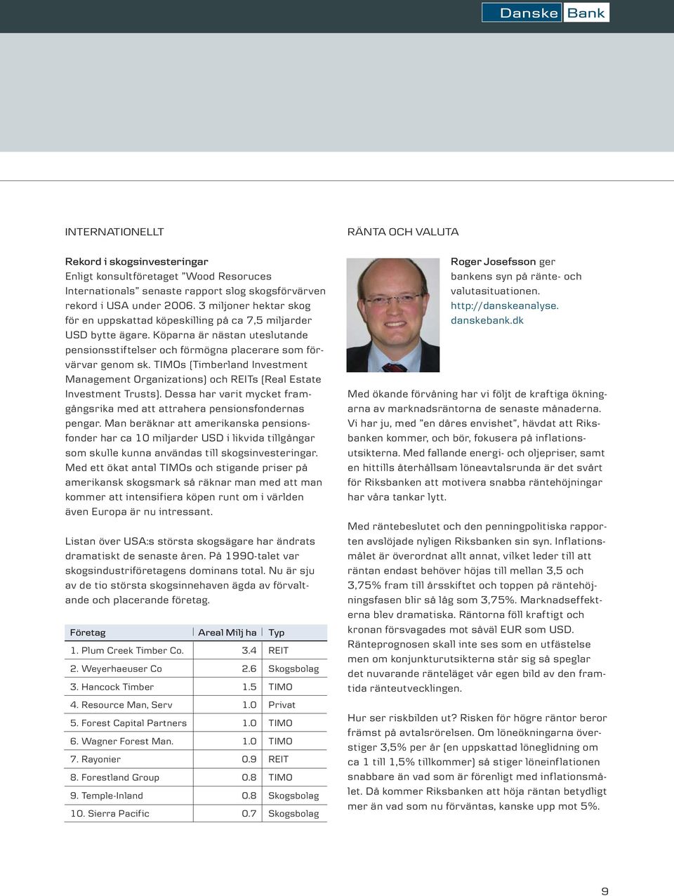 TIMOs (Timberland Investment Management Organizations) och REITs (Real Estate Investment Trusts). Dessa har varit mycket framgångsrika med att attrahera pensionsfondernas pengar.