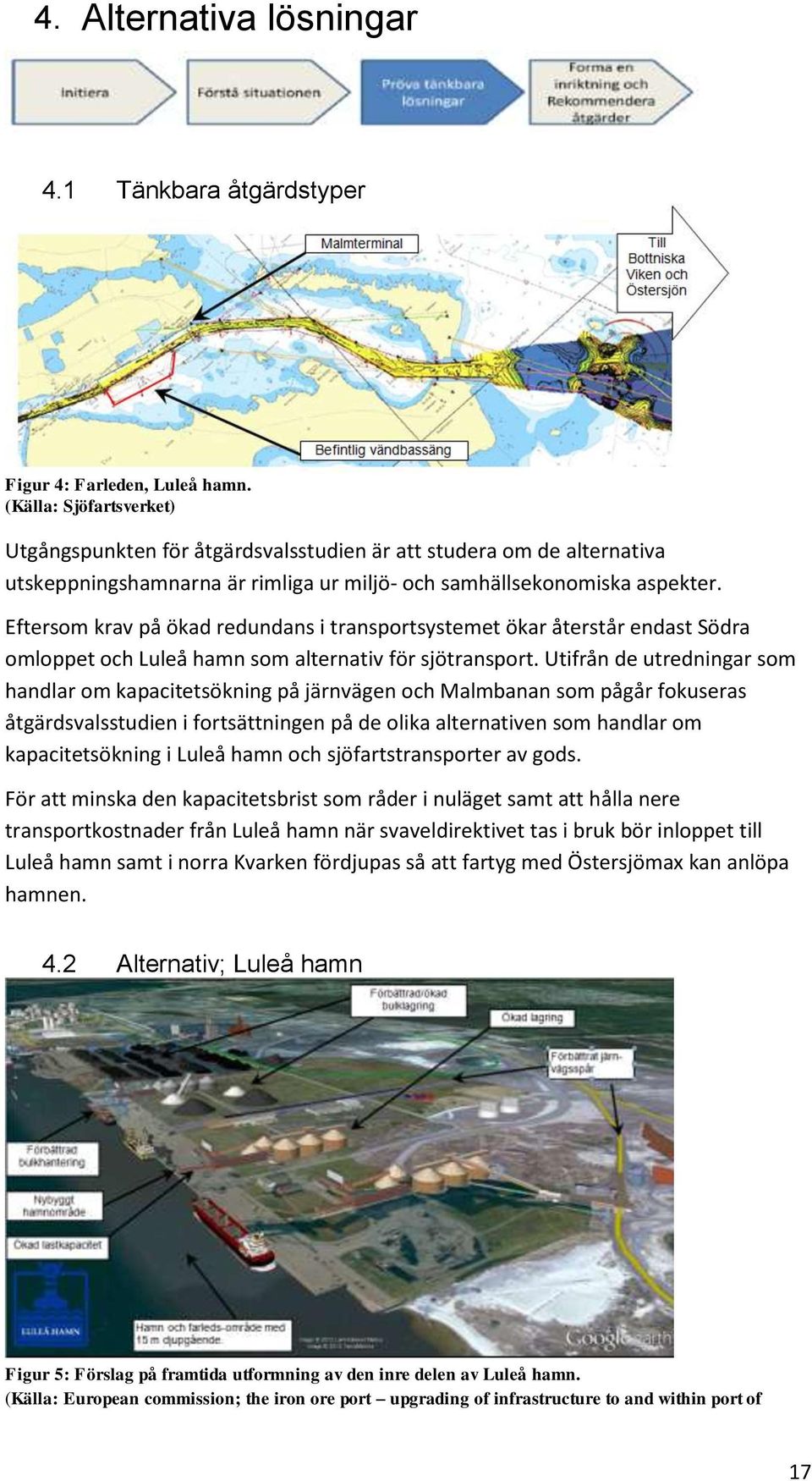 Eftersom krav på ökad redundans i transportsystemet ökar återstår endast Södra omloppet och Luleå hamn som alternativ för sjötransport.