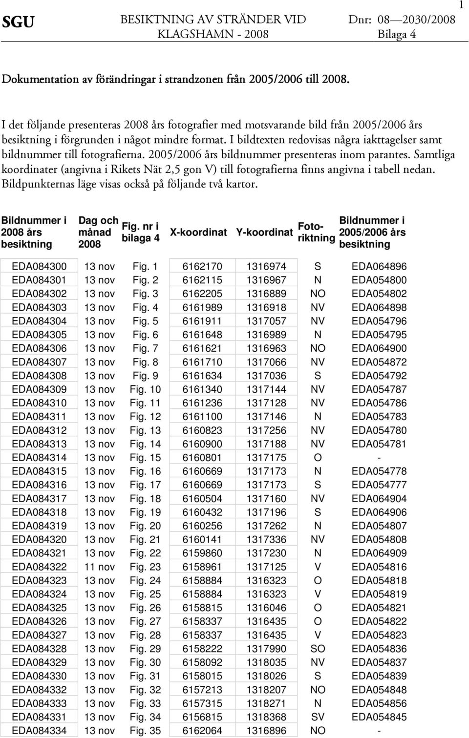 I bildtexten redovisas några iakttagelser samt bildnummer till fotografierna. /2006 års bildnummer presenteras inom parantes.